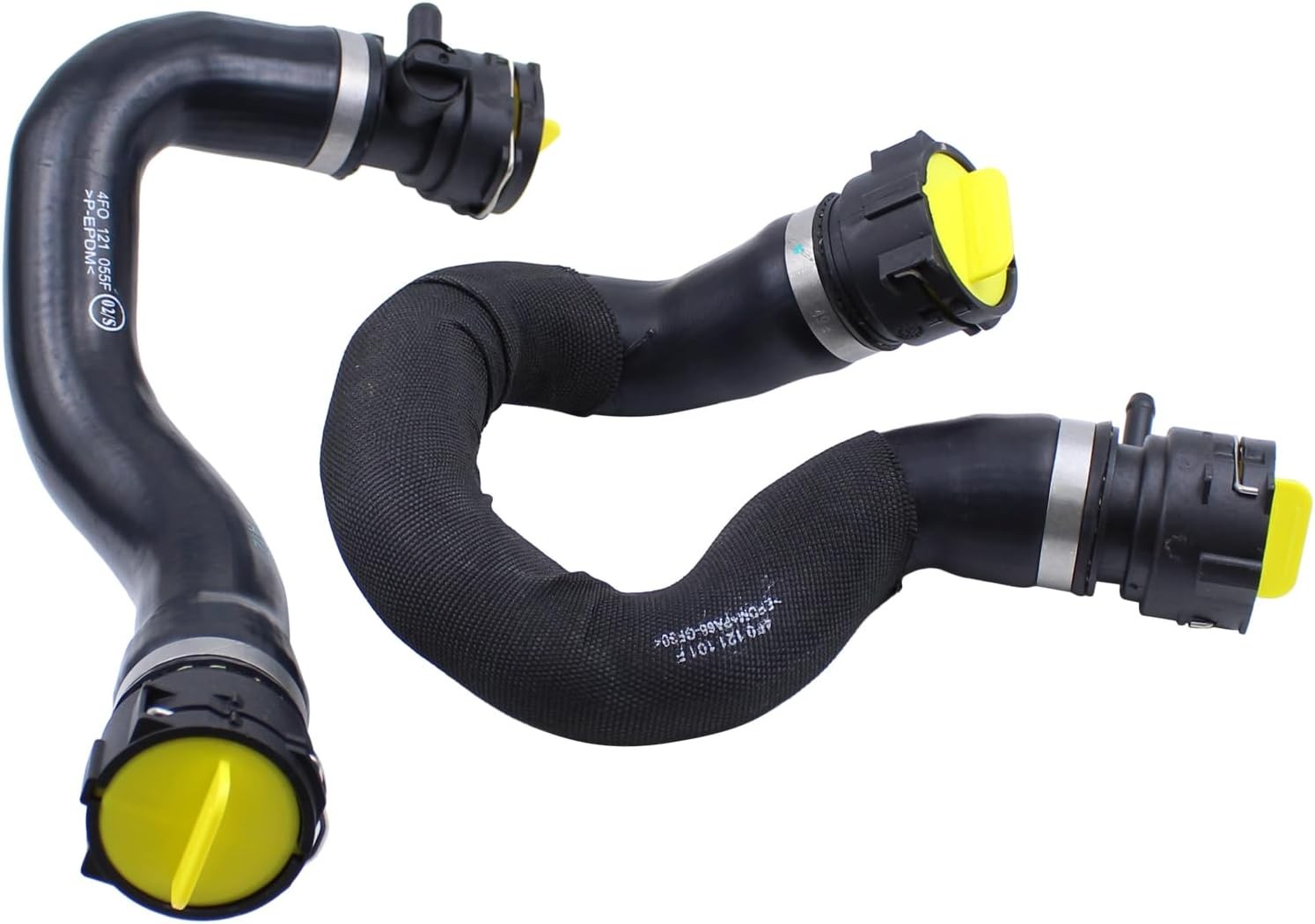 ApplianPar 2Pcs Upper and Lower Radiator Hose for Audi A6 2006-2011, Black 
