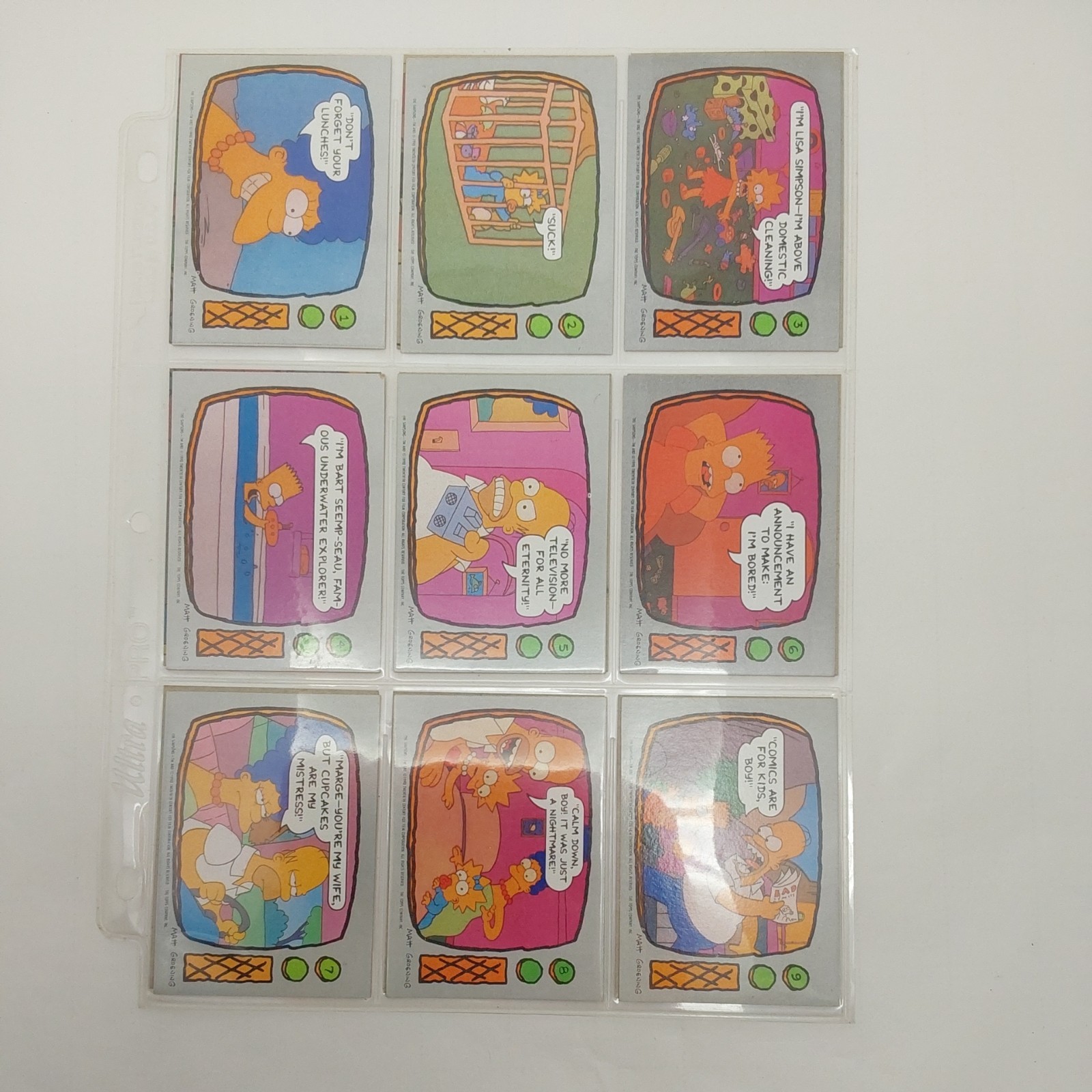 Simpsons Trading Cards - 1990 Topps - 100% COMPLETE SET 88/88 CARDS BART Rookie