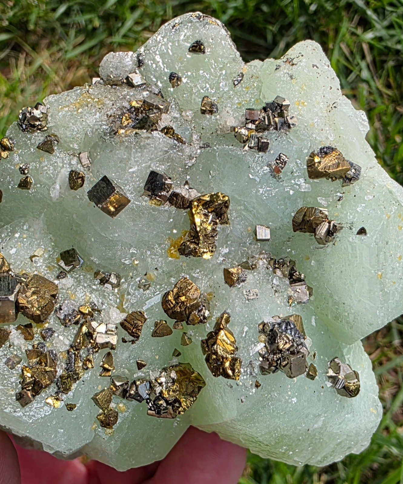 Green Datolite with Pyrite, 469g and 3.5