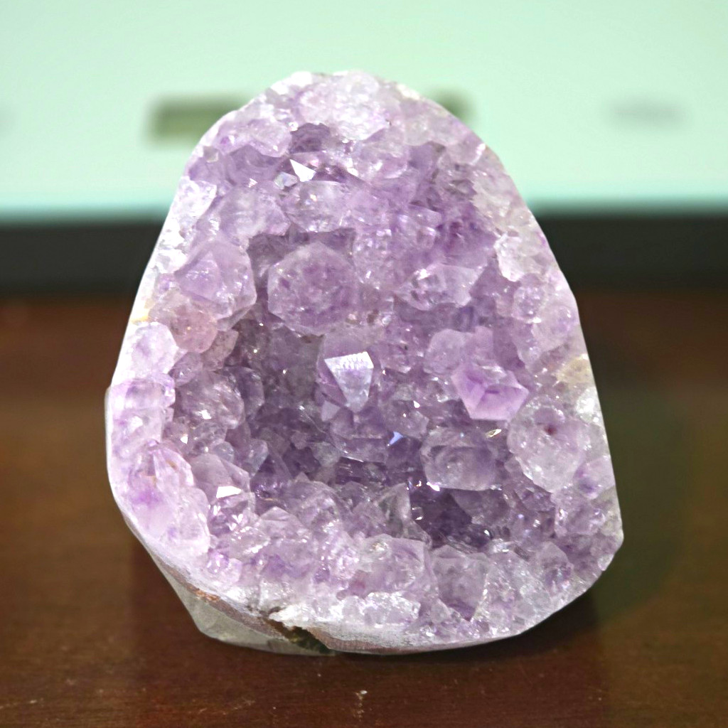 Natural amethyst geode crystal cluster 13.1 Oz 2.55 X 2.38 X 2.69 Inches