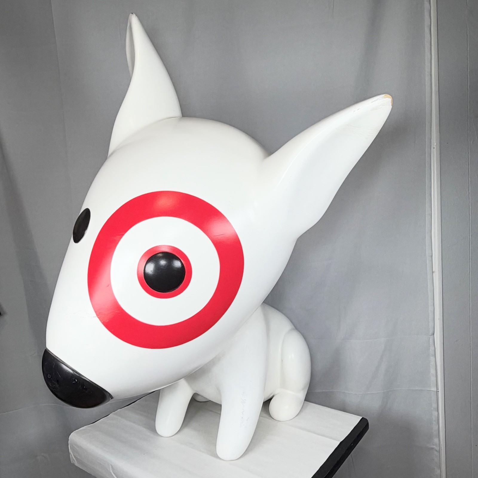 RARE Bullseye Target Dog Statue Store Display Bull Terrier Sculpture Sitting