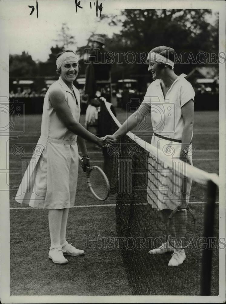 1926 Press Photo Kent Lawn tennis Lilli d\'Alvarez vs Mrs MB Reckitt - net18924