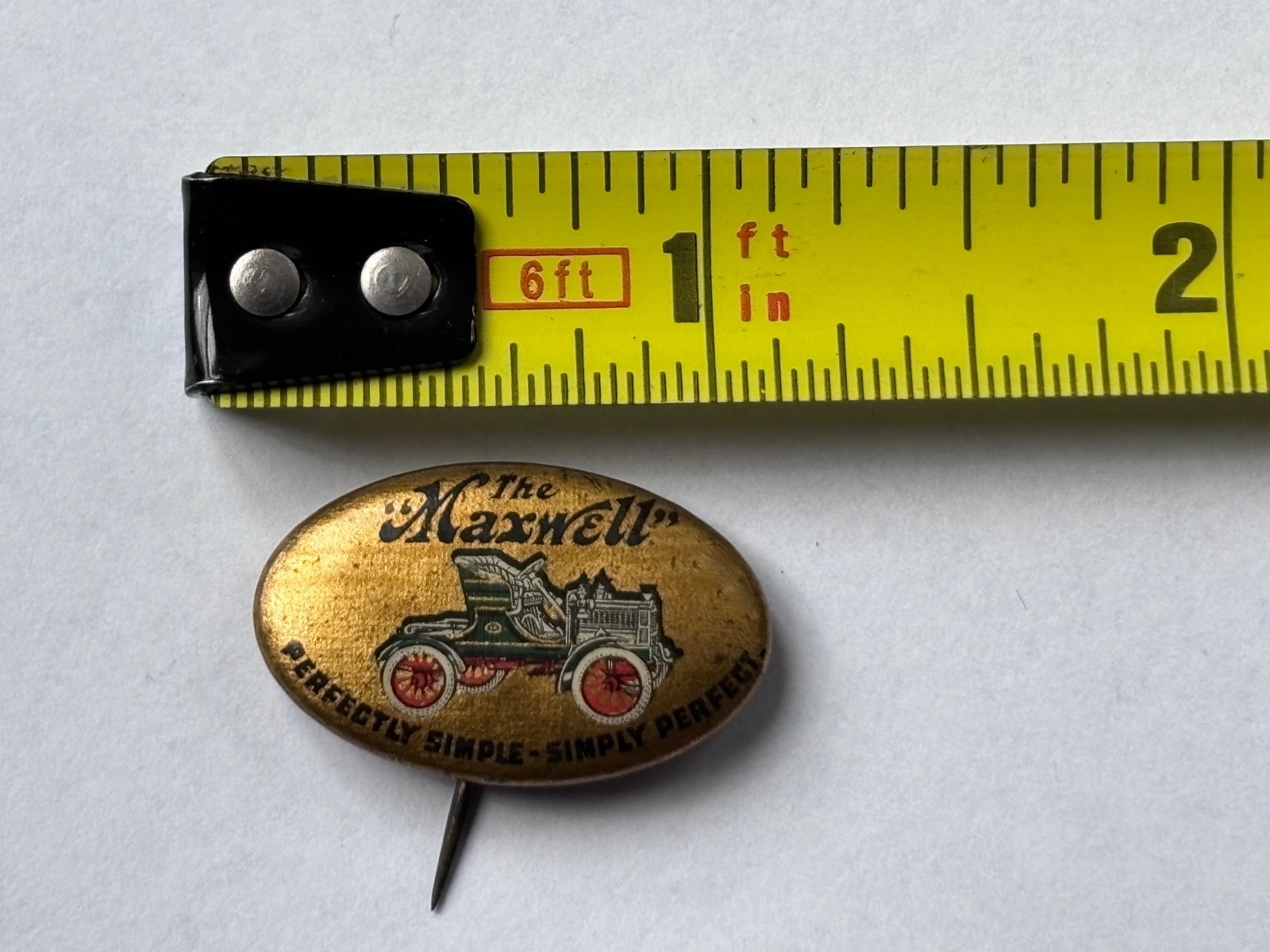 Early 1900's VIntage Maxwell Motor Company Pin / Button Very Rare - The Maxwell