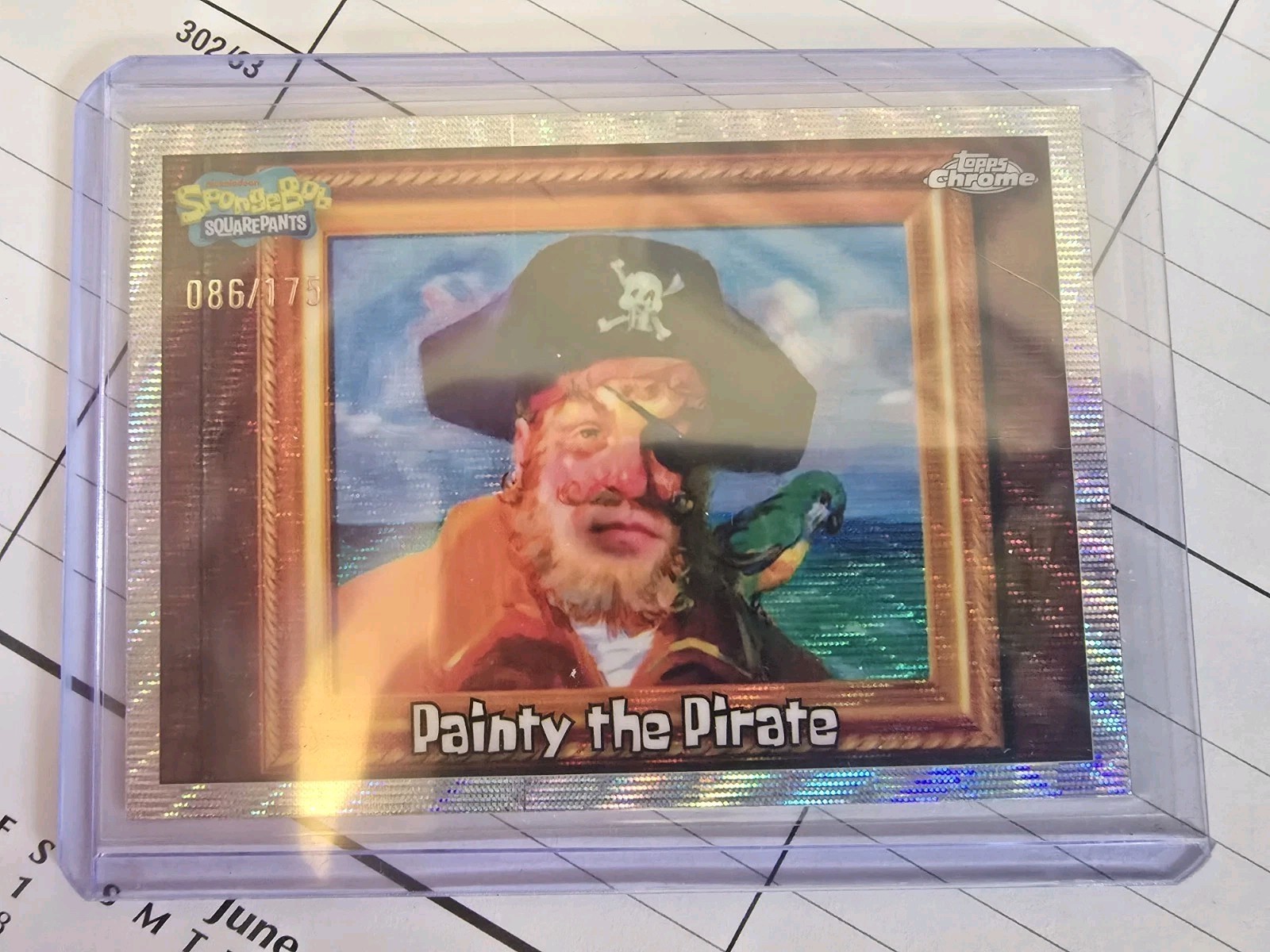 2025 Topps Chrome SpongeBob Painty The Pirate Wave Refractor /175