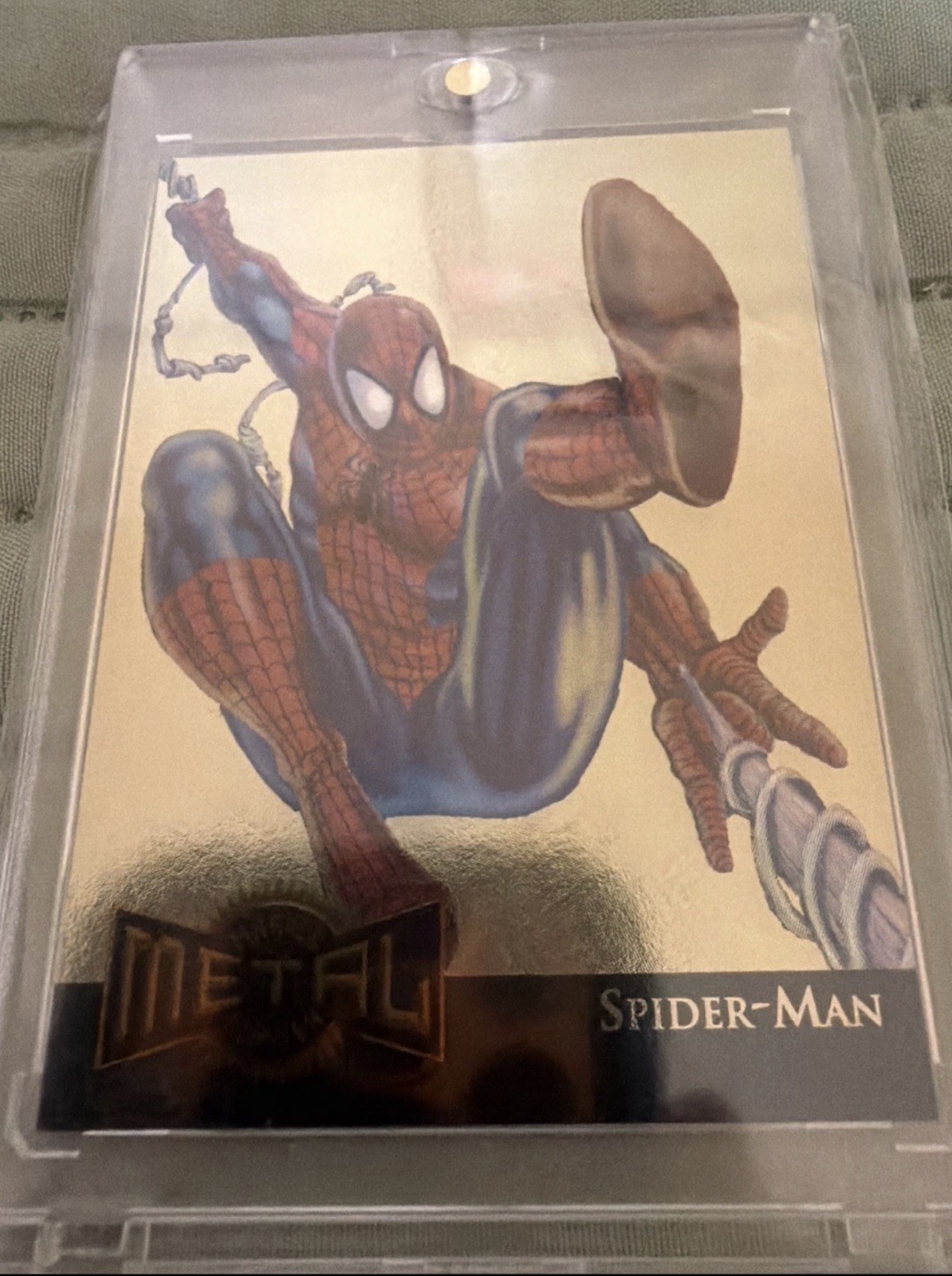 1995 Marvel Metal Spider-Man Gold Blaster #12 Rare Vintage Gold Parallel Card🔥