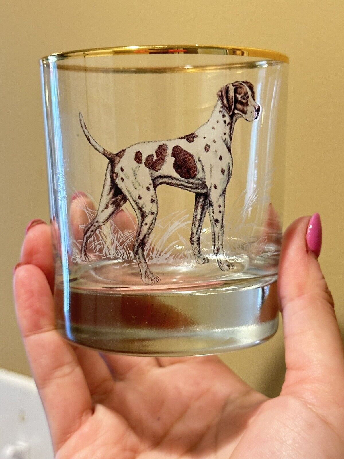 (1) Williams Sonoma Plymouth Dog Pointer Double Old Fashioned Barware Replace