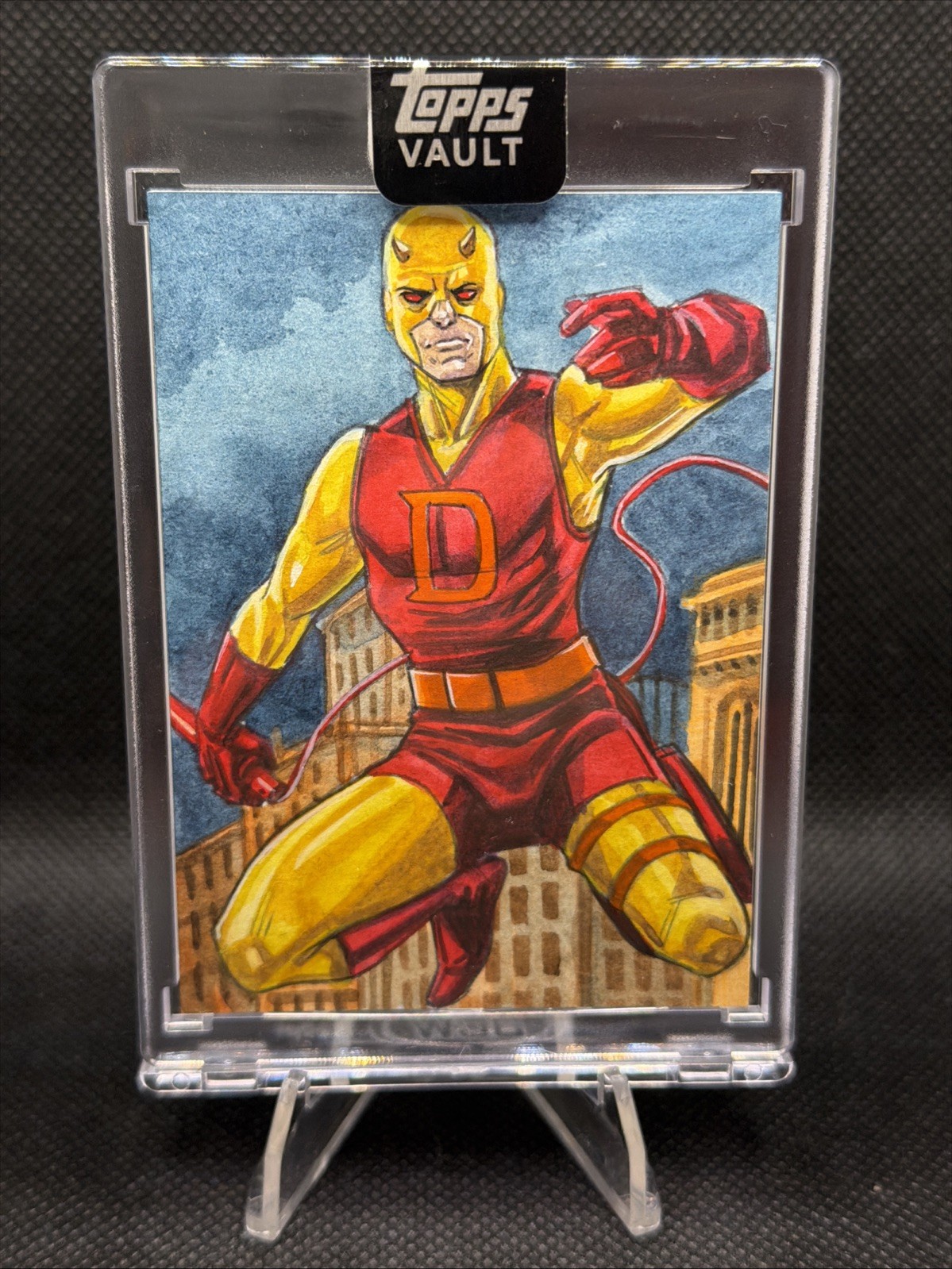 2026 Topps Marvel Vault Leon Braojos On Card Sketch 1/1 Of Daredevil