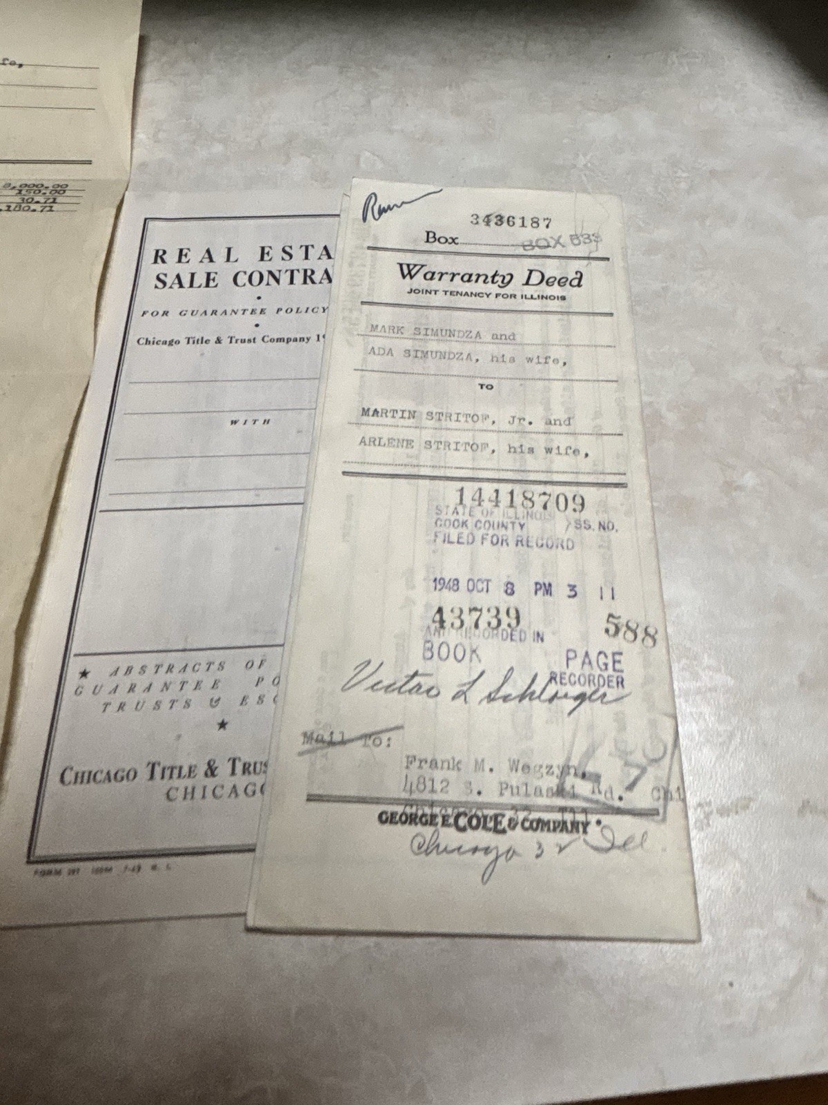 Vintage Real Estate Documents Historical Chicago Closing 