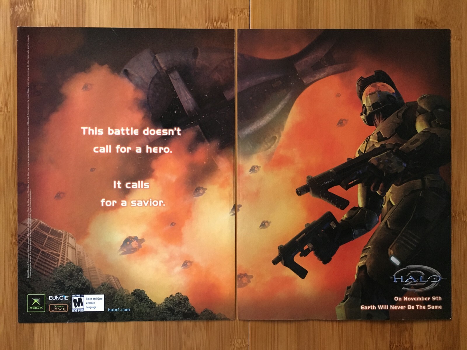 2003 Halo 2 Original Xbox PC Print Ad/Poster Original Official Master Chief Art