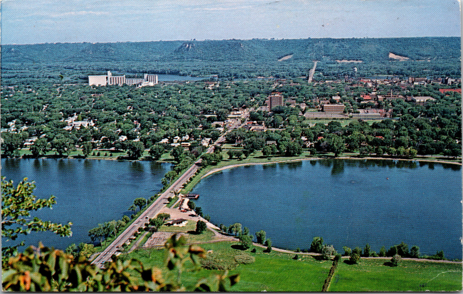 Postcard Garvin Heights, Aerial View, Winona, Minnesota, Posted 1990