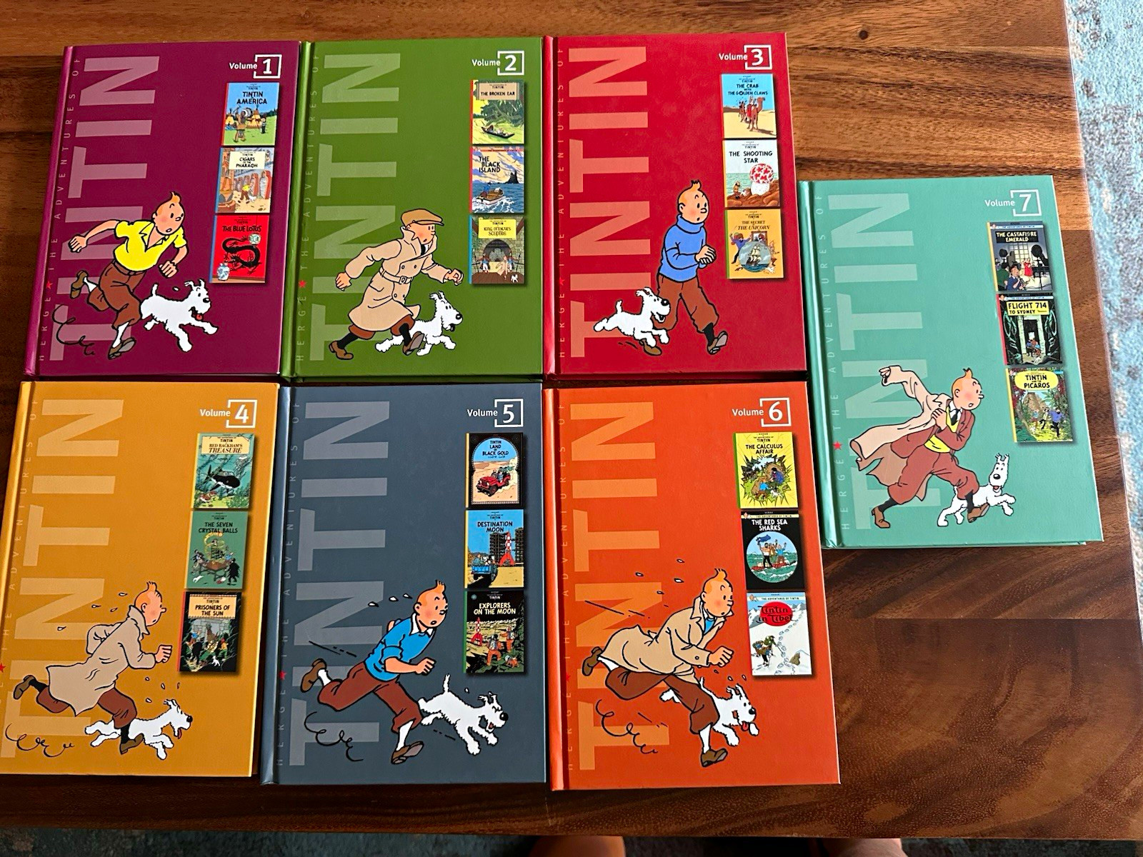 Hergé The Adventures of Tintin Hardcover 7-Volume Lot