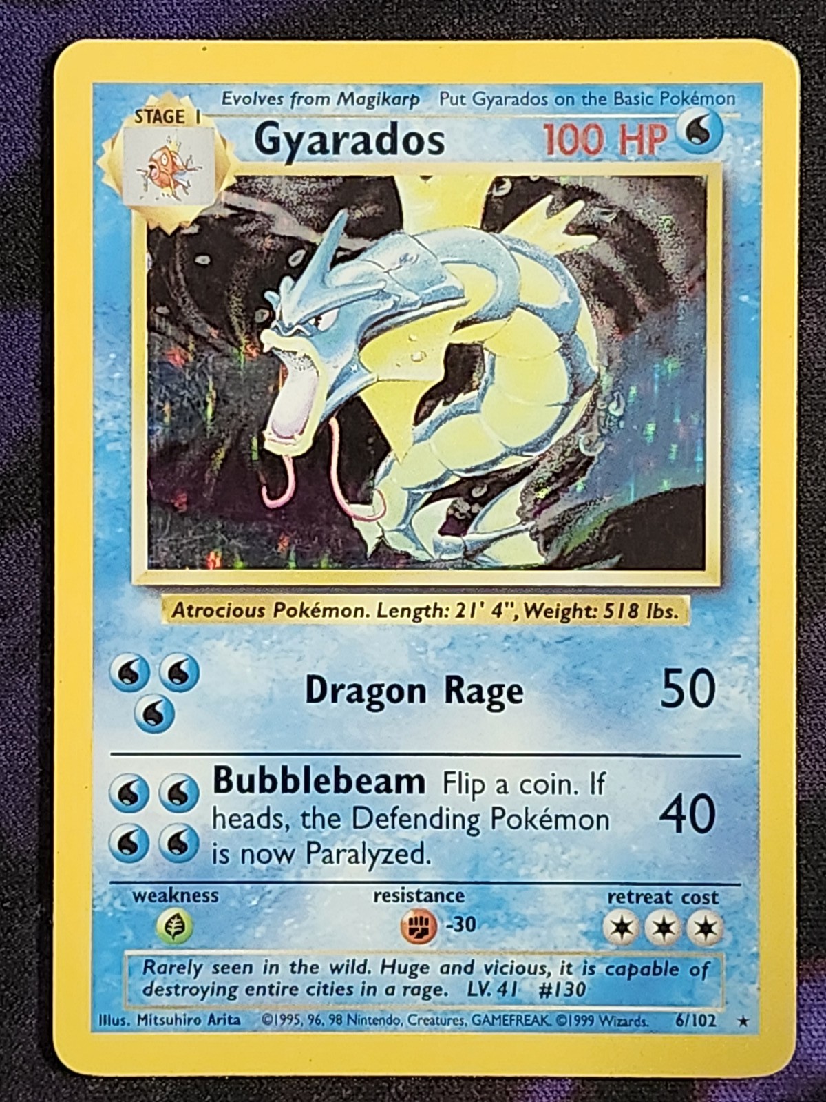 Pokemon Gyarados 6/102 (MP) Base Set BS
