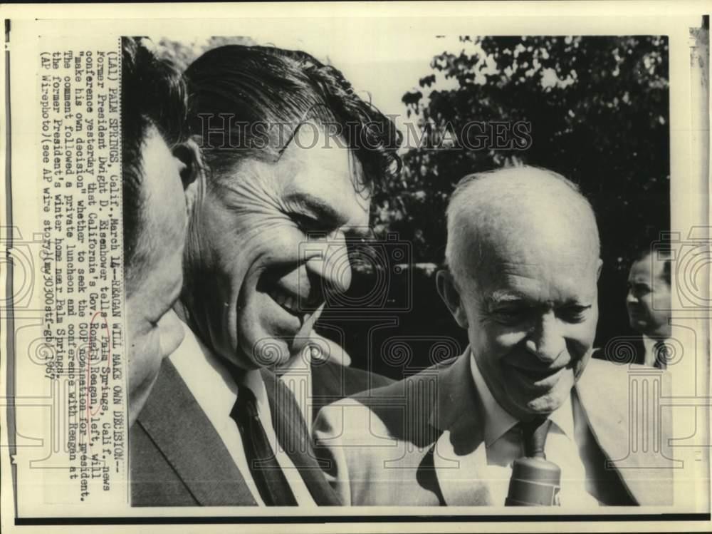 1961 Press Photo Dwight Eisenhower, Ronald Reagan at California Press Conference