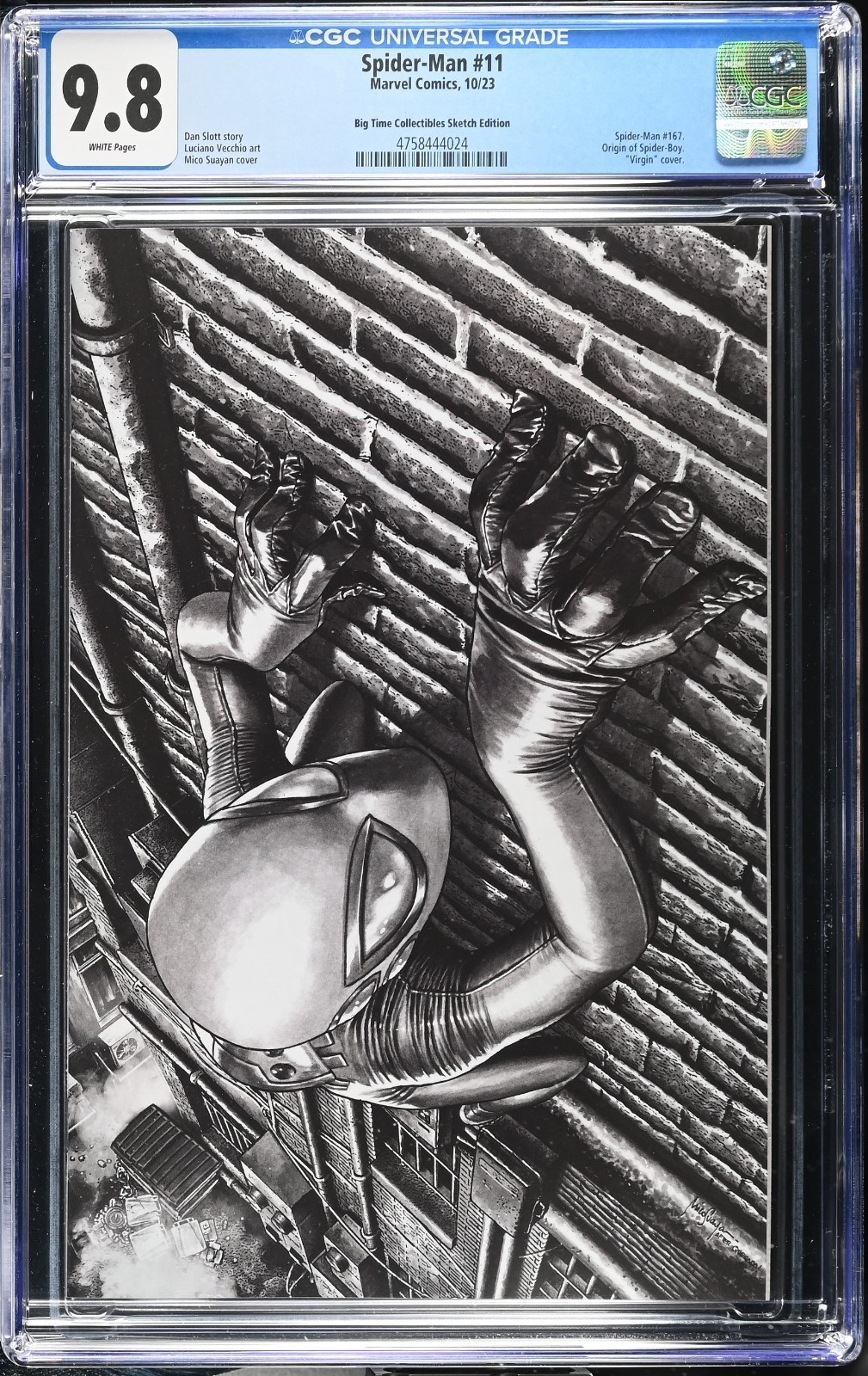 🕷️ Spider-Man #11 CGC 9.8 WP 2023 Spider-Boy Origin Mico Suayan Sketch Virgin