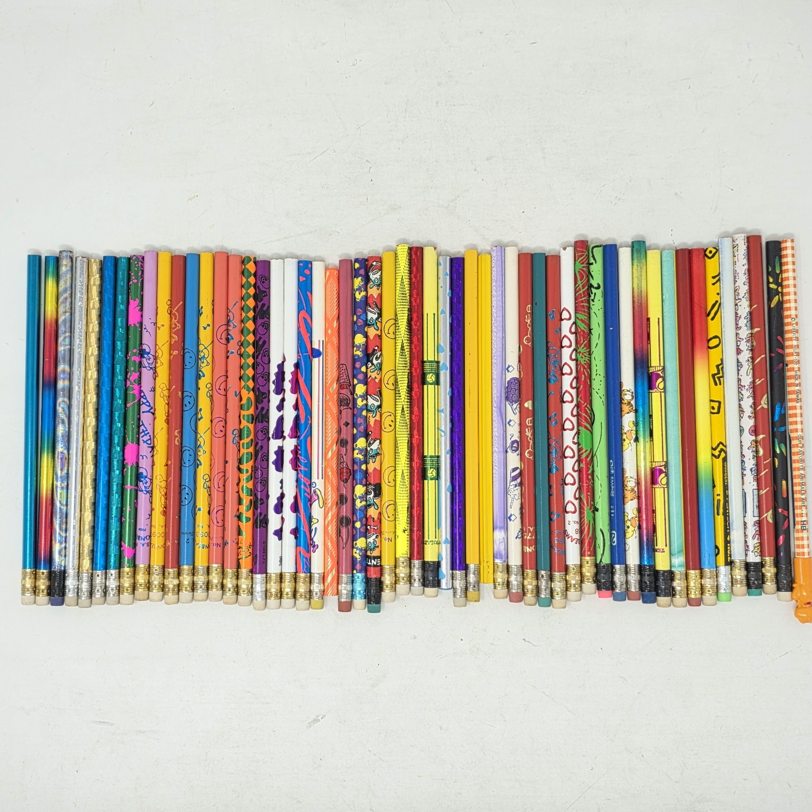 Lot of 54 Vintage 80s Novelty Pencils Made In USA Unused Moon Beam Lisa Frank