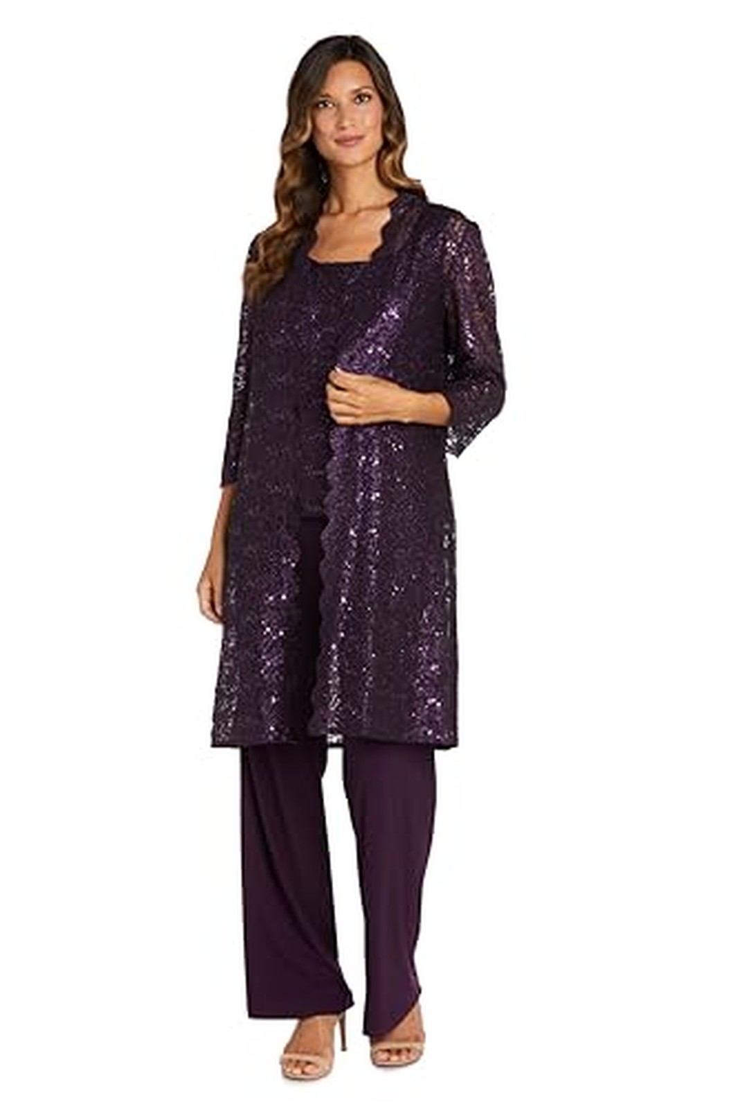 R&M Richards Women\'s Elegance De Nuit Pant Set 14 Plum