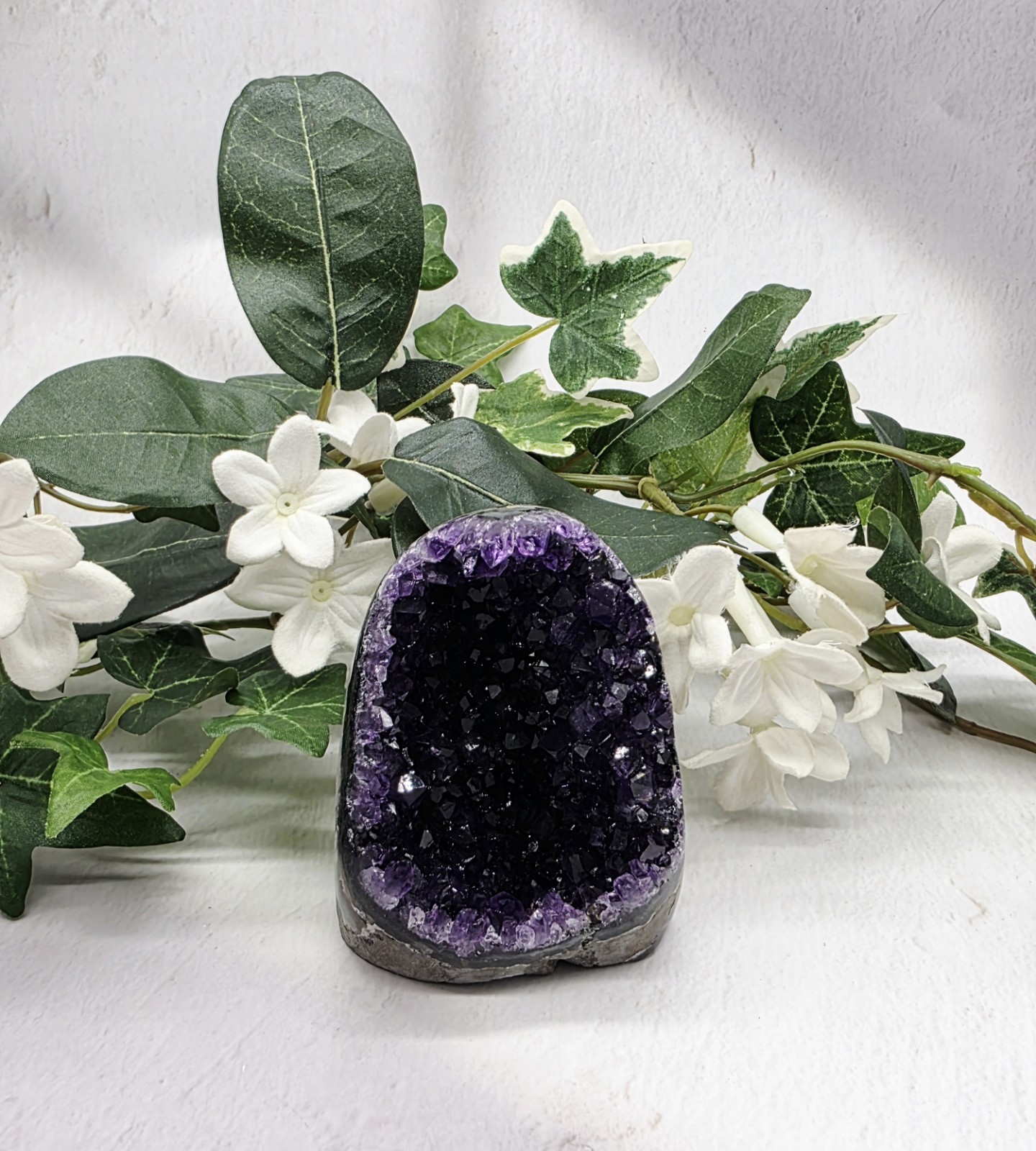 Natural Uruguay Amethyst Dark Purple Crystal Cluster, Grape Jelly Color 