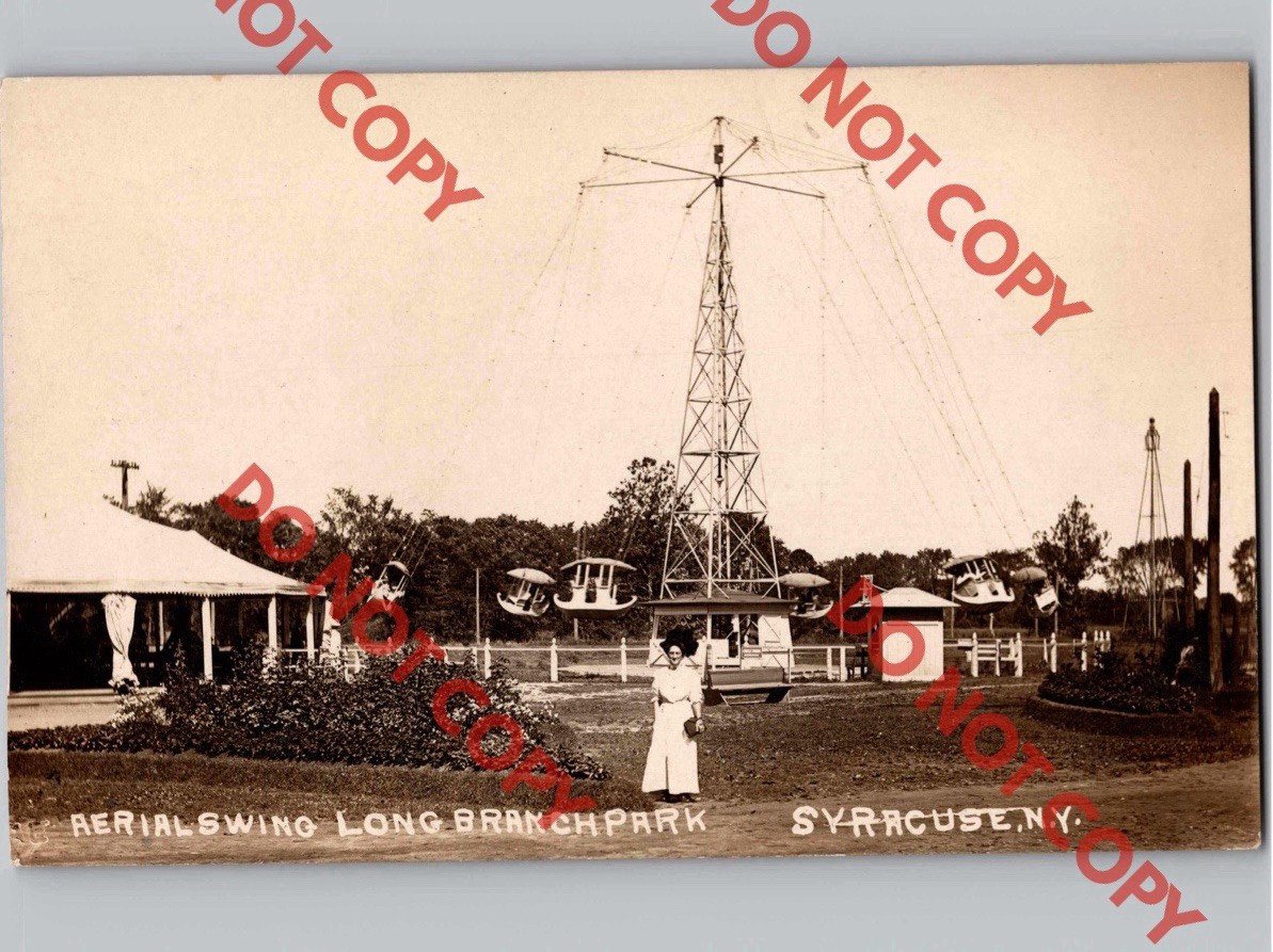 c1910 Aerial Swing Amusement Long Branch Park SYRACUSE New York NY RPPC Photo c1910 Aerial Swing Amusement Long Branch Park SYRACUSE New York NY RPPC Photo