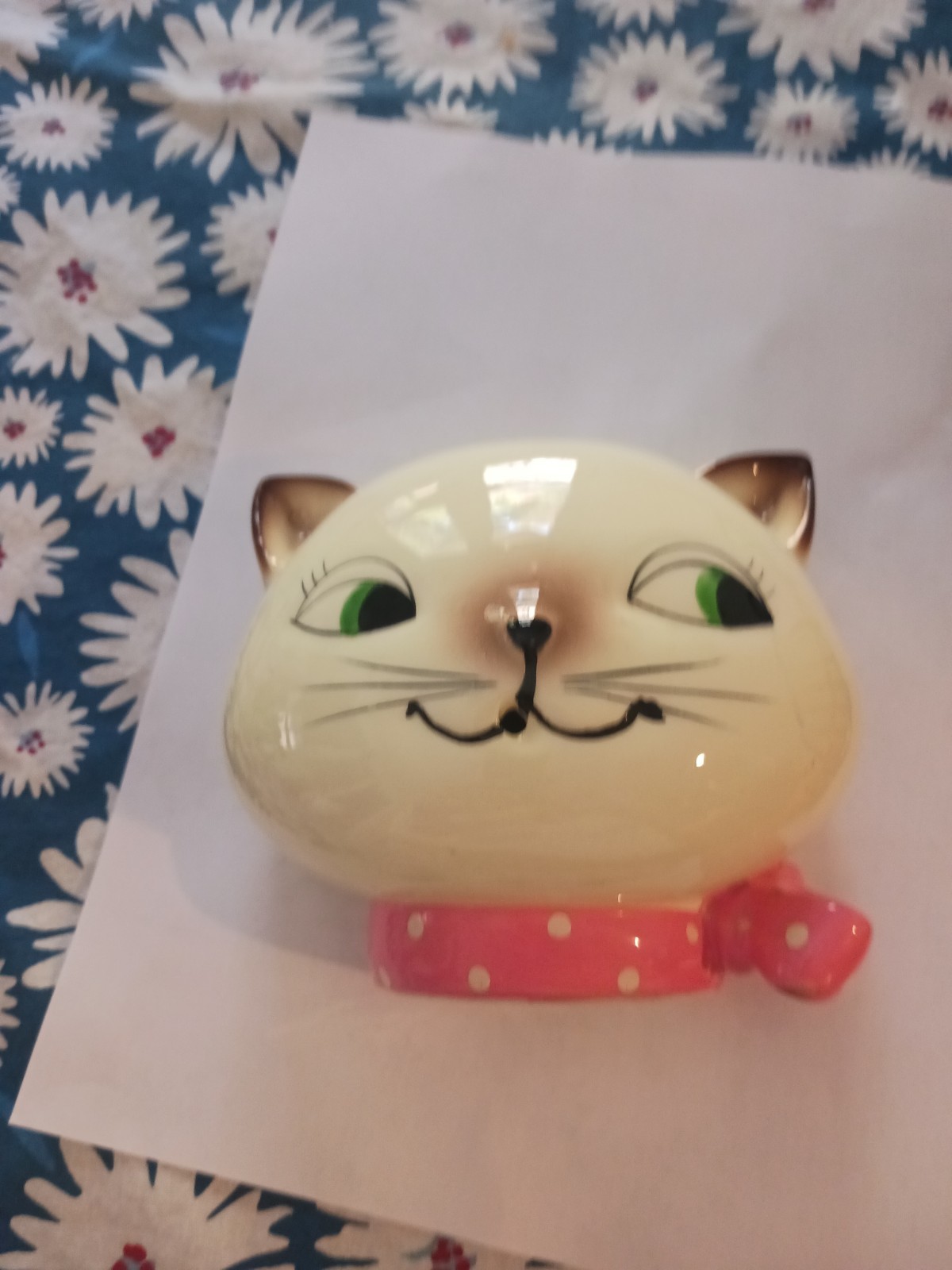 Holt Howard Style Norcrest Japan Cozy Kitten String Holder Wall Hanging Vintage