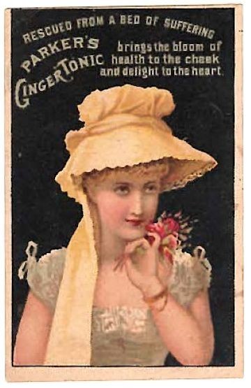 PARKER\'S GINGER TONIC ~ Vintage Illustrated Ad Card ~ 