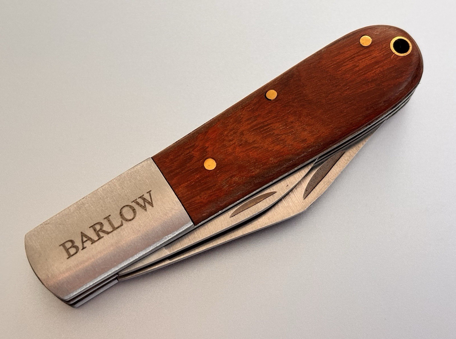 Barlow Vintage Retro Pocket Knife 2 Blades Sharp Stainless Steel Wood Handle