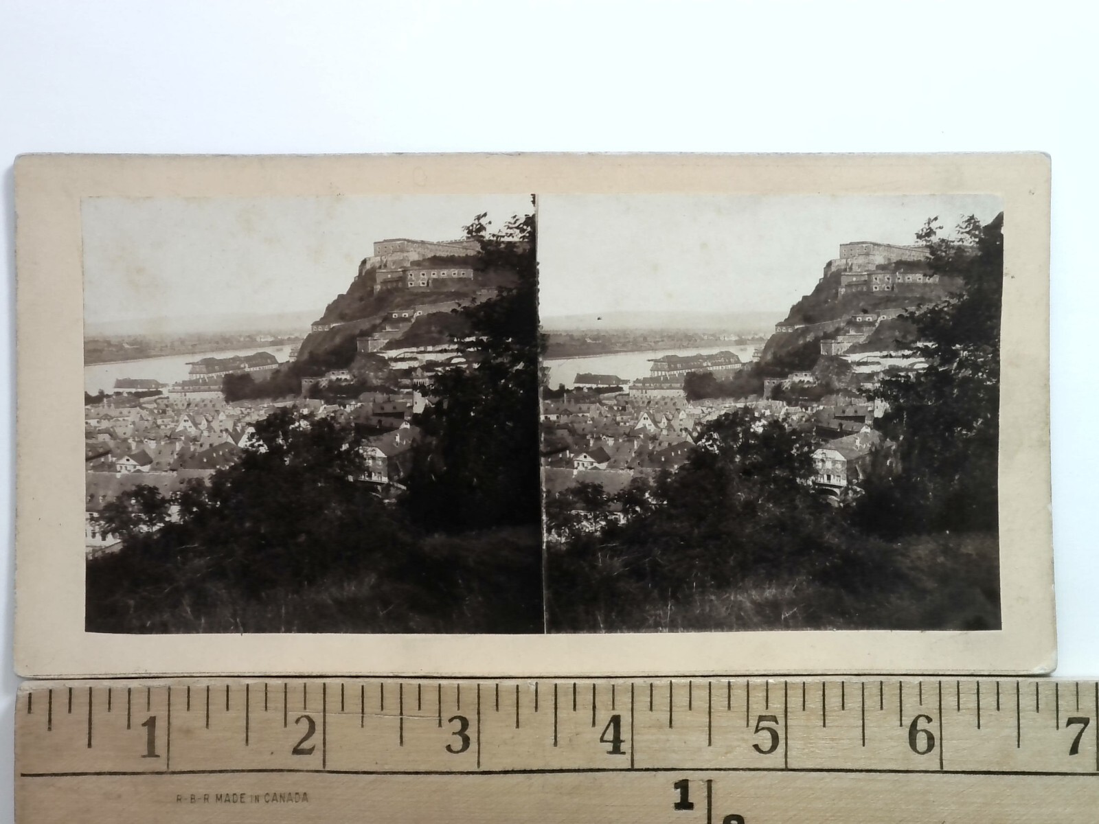 Ehrenbreitstein Castle Koblenz Germany Stereoview Rhine River c1860