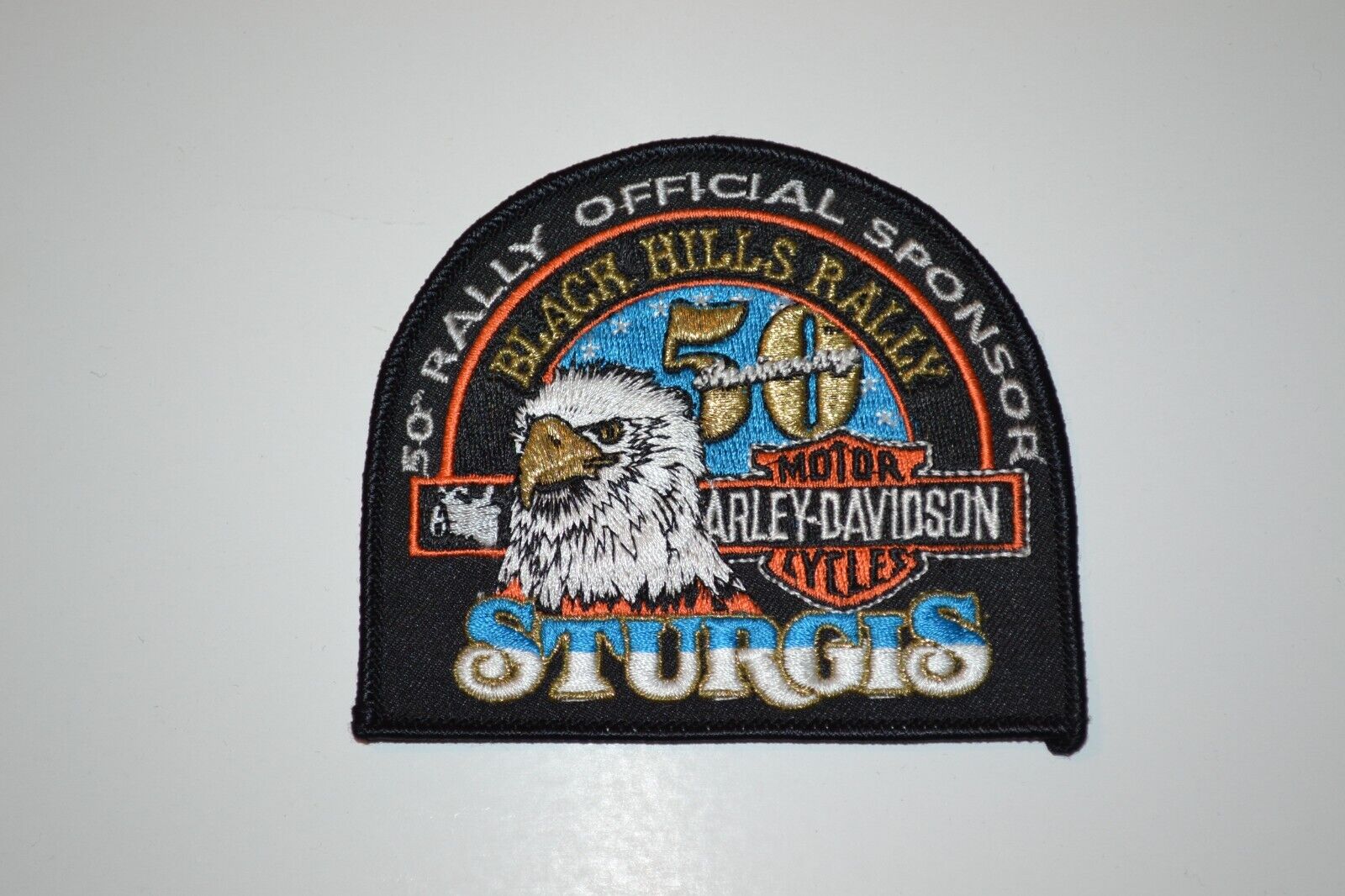 STURGIS MOTORCYCLE RALLY  PATCH HARLEY DAVIDSON 50TH ANNIVERSARY