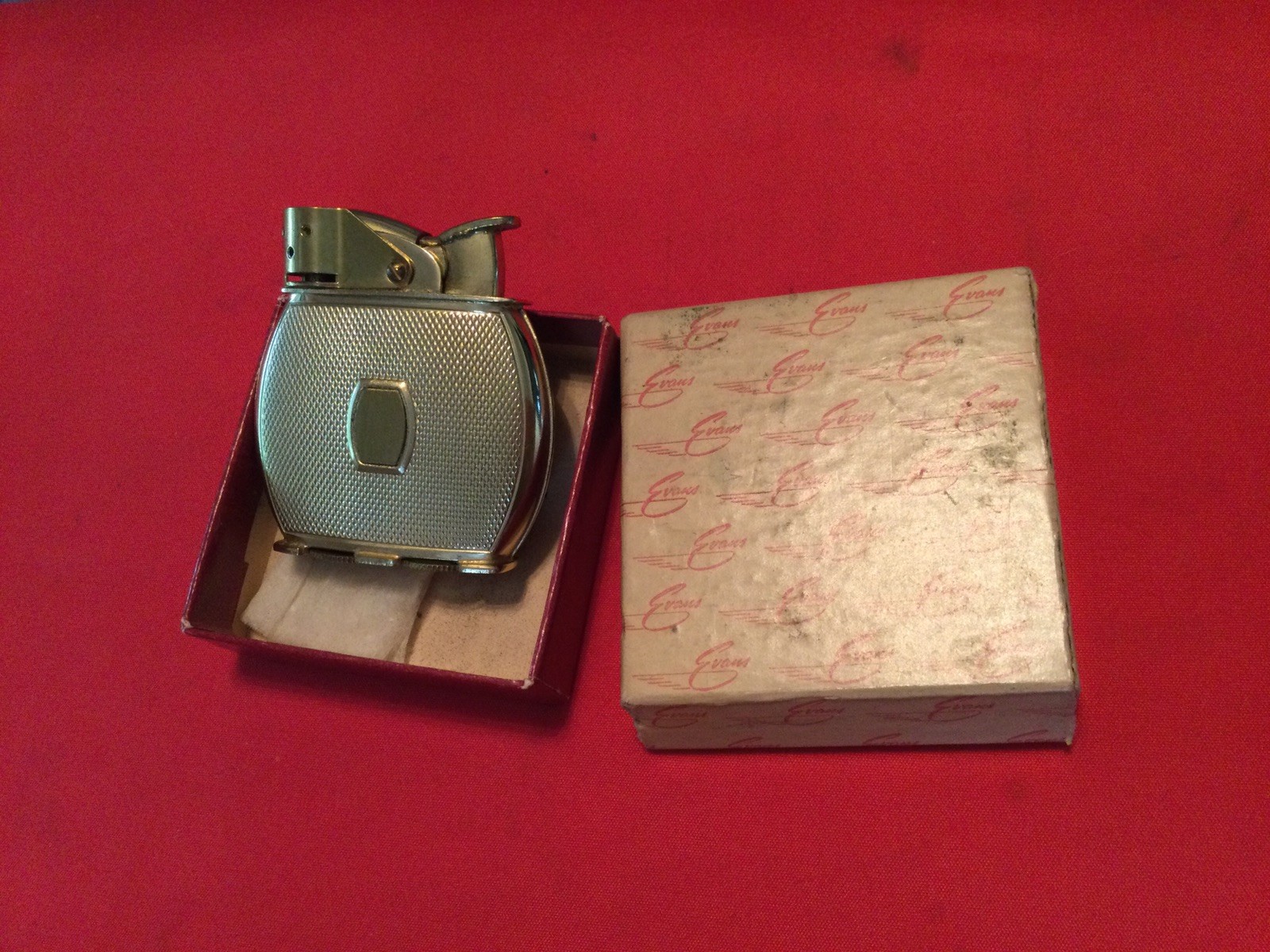 Vintage EVANS Spitfire Lighter Gold Tone-With Box