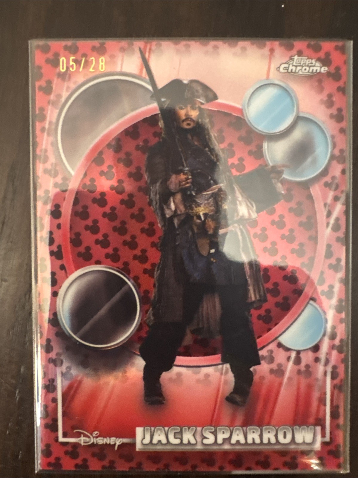 2026 Topps Disney Chrome Jack Sparrow #14 Red and Black Refractor /28