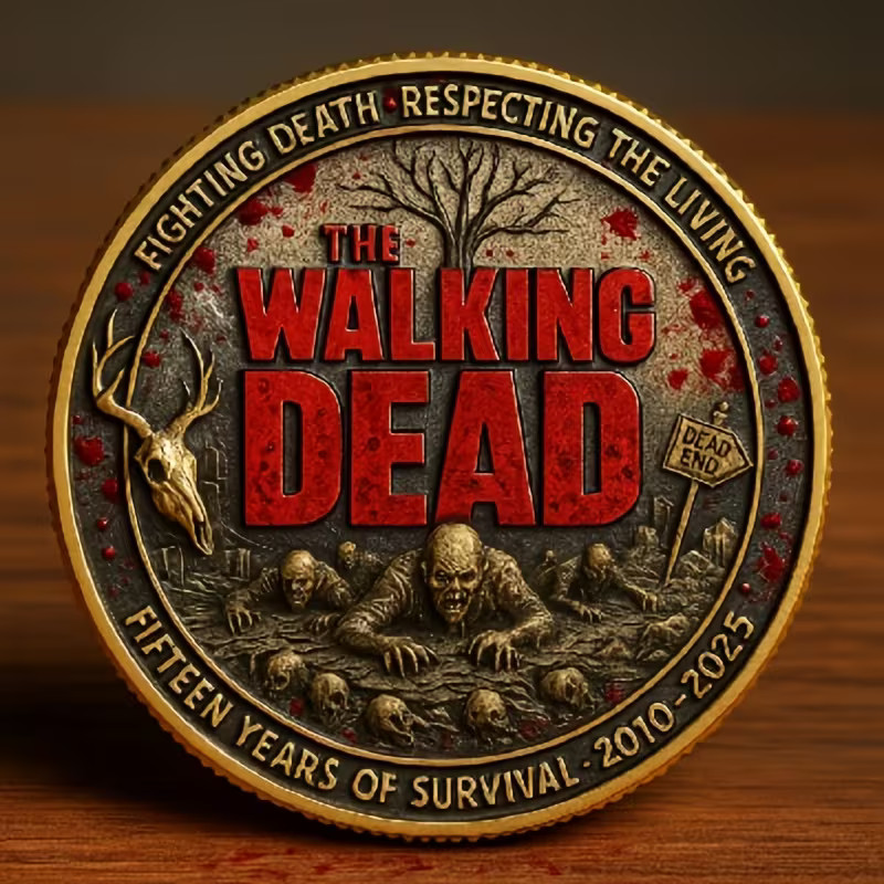 The Walking Dead Coin 15 year Anniversary Collectable Commemorative 1-pc
