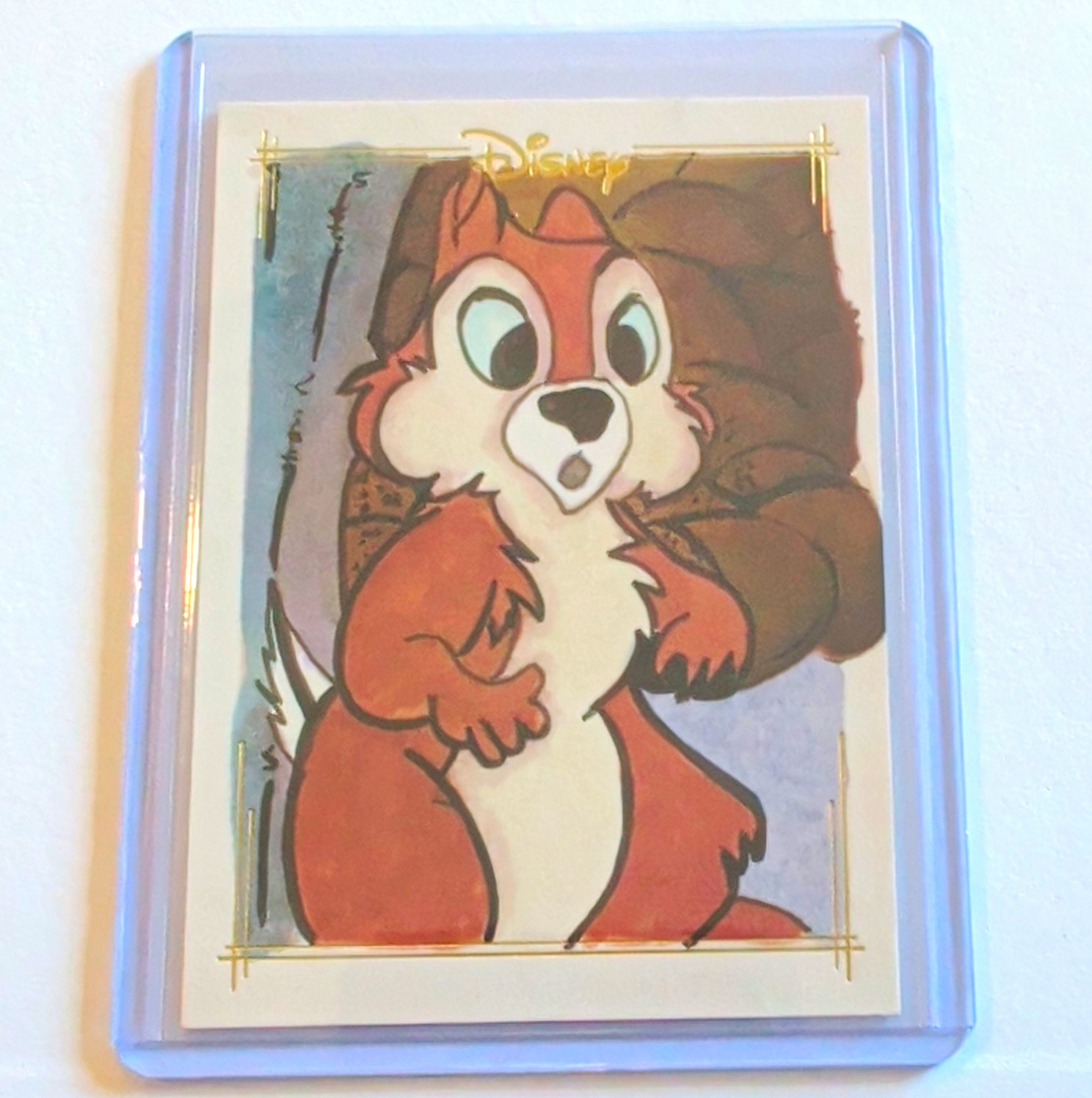 Topps 2025 Disney Chrome Chip 1/1 Original Sketch Hard Signed Auto Aaron Laurich