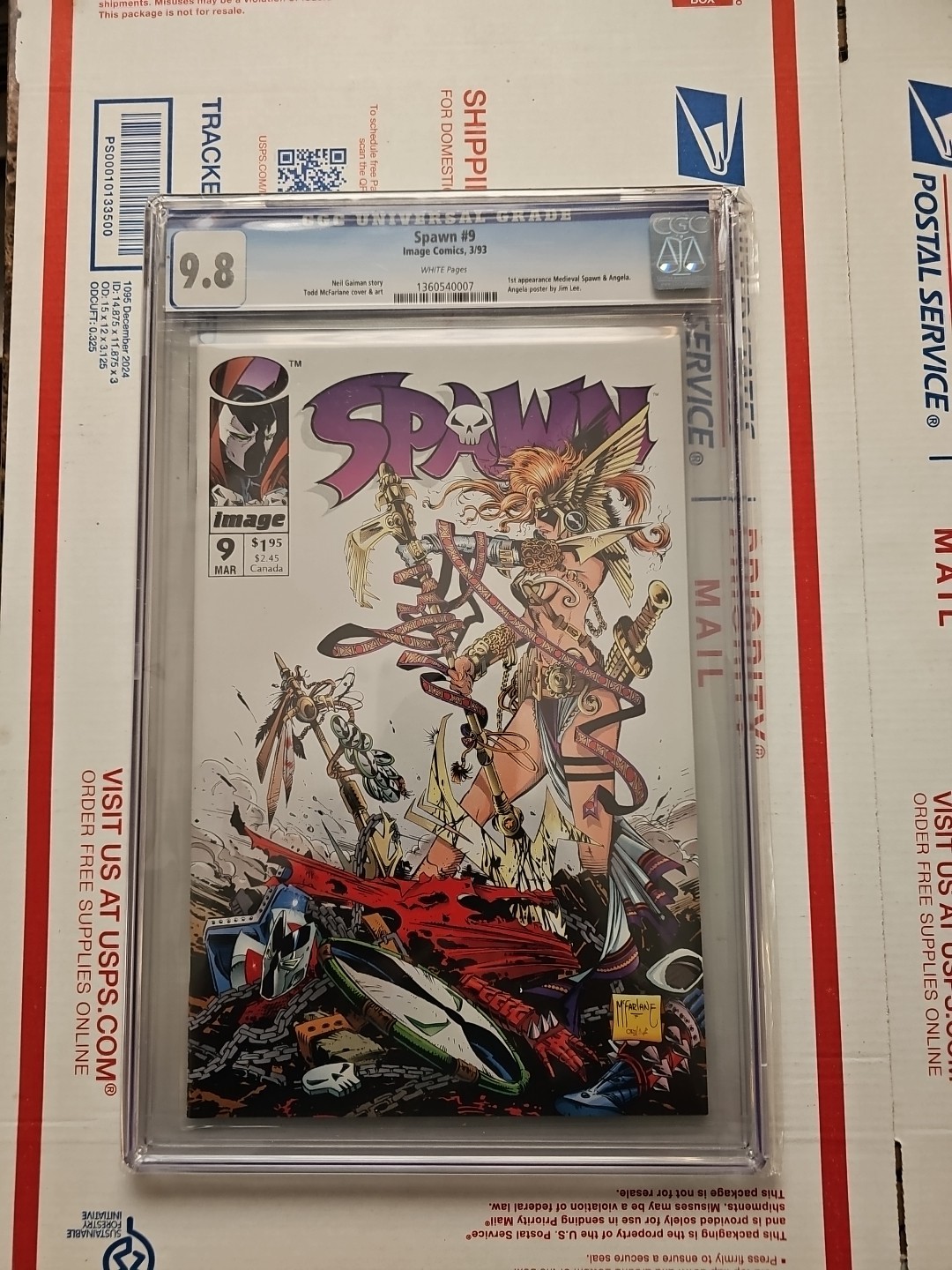Spawn #9 CGC 9.8 Image Comics 1993 1st Angela Medieval Spawn Gaiman McFarlane