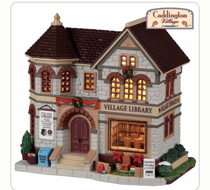 Lemax Village Library  LED Lighted -Caddington Holiday Village