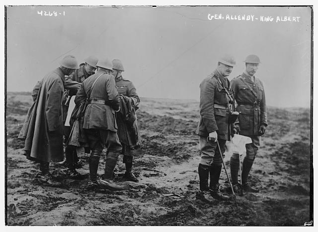 Albert I Belgium With British General Edmund Allenby Ground East T- Old Photo