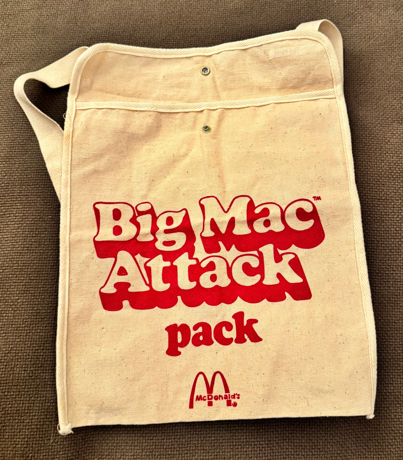 Vintage 1970s McDonalds Big Mac Attack Pack Canvas Backpack