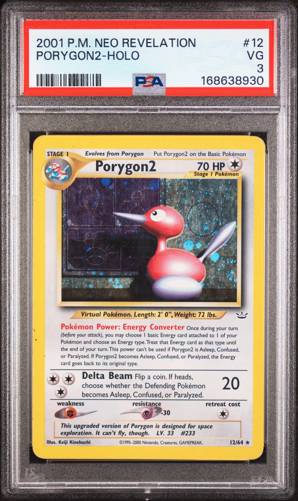 2001 Pokemon Neo Revelation #12 Porygon2-Holo PSA 3