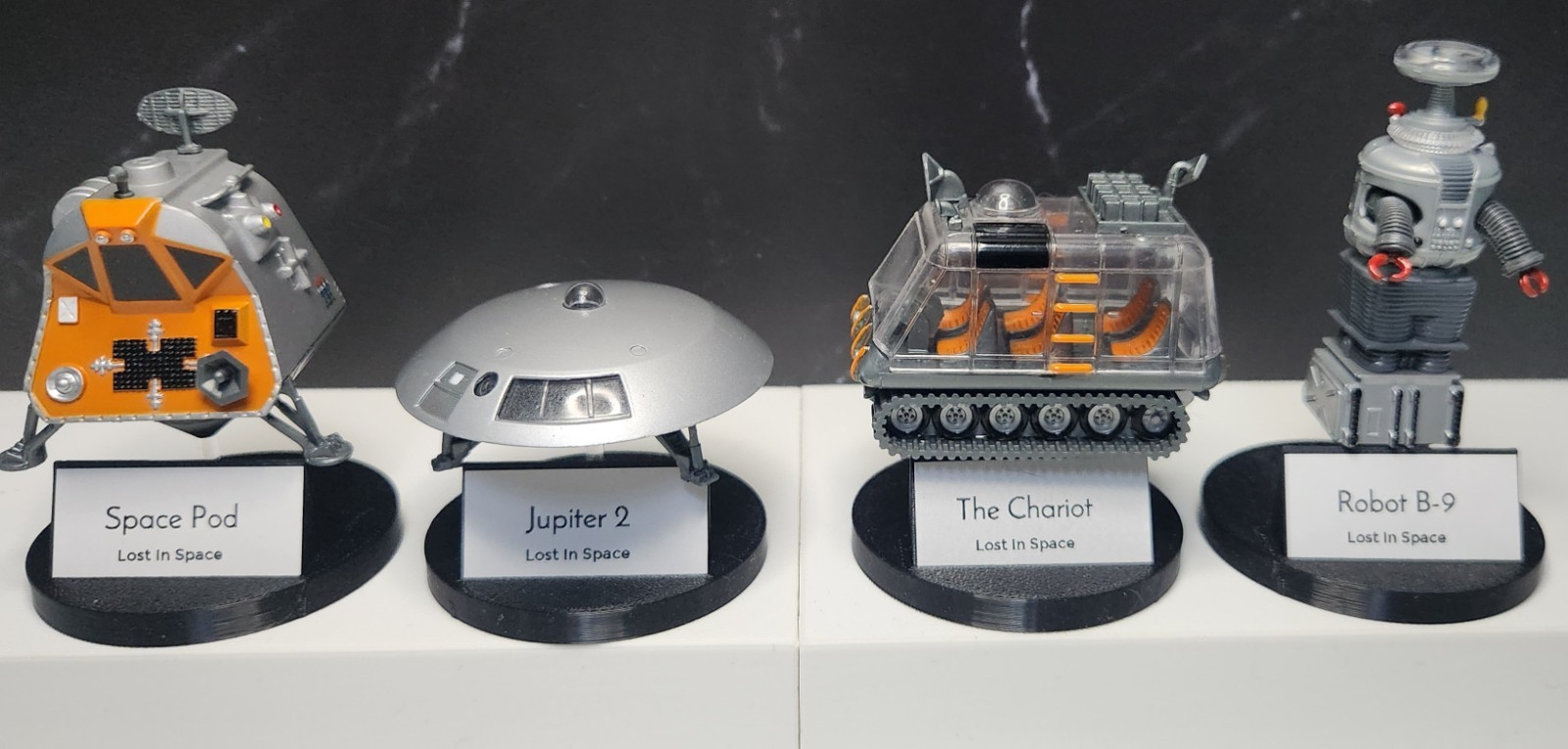 Custom Display Stands With Nameplates For Johnny Lightning Lost In Space 4 Pack