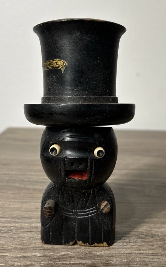 1920s Kobe Japanese Wooden Antique Toy Figure Gambling Dice Hat Wildwood NJ