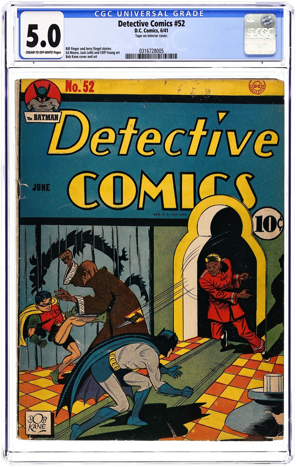 Detective Comics #52 CGC 5.0 1941 0316728005