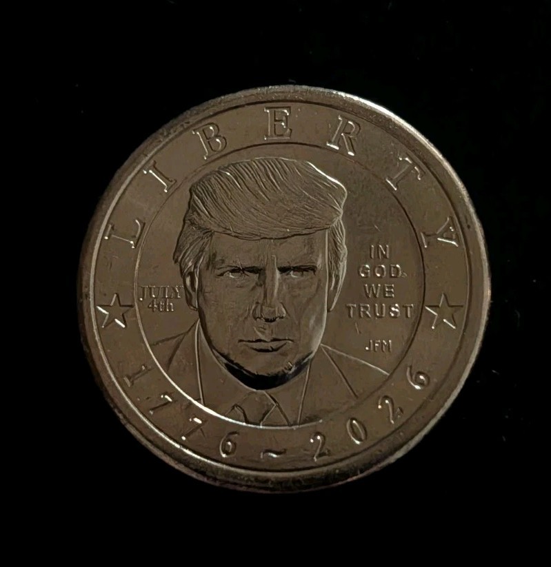 2026 Donald Trump $1 July 4th Privy Mark 250th Anniversary Coin In Hand