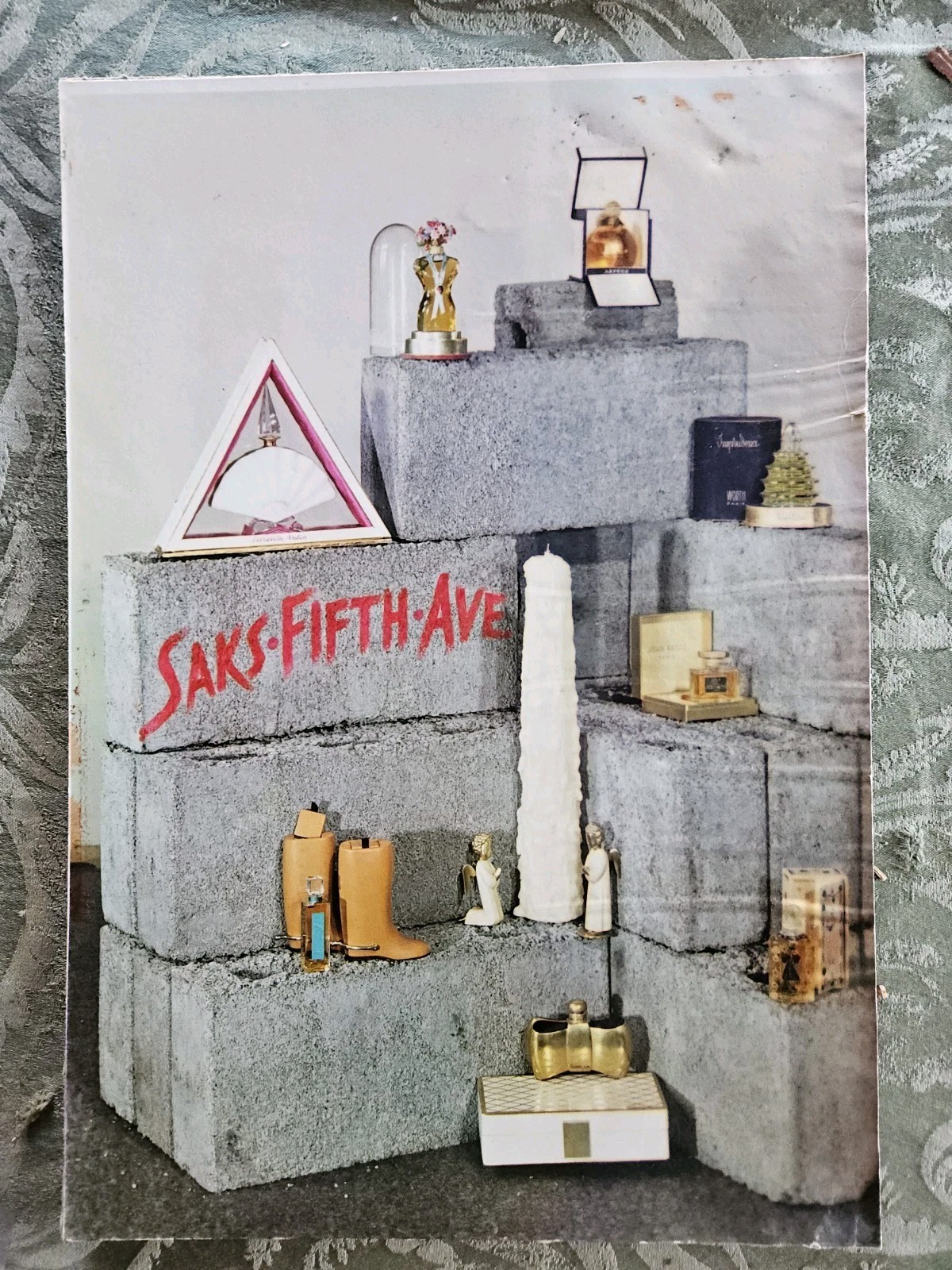 1950s Saks Fifth Avenue 13X19 Store Display Photo Perfumes JOY LANVIN