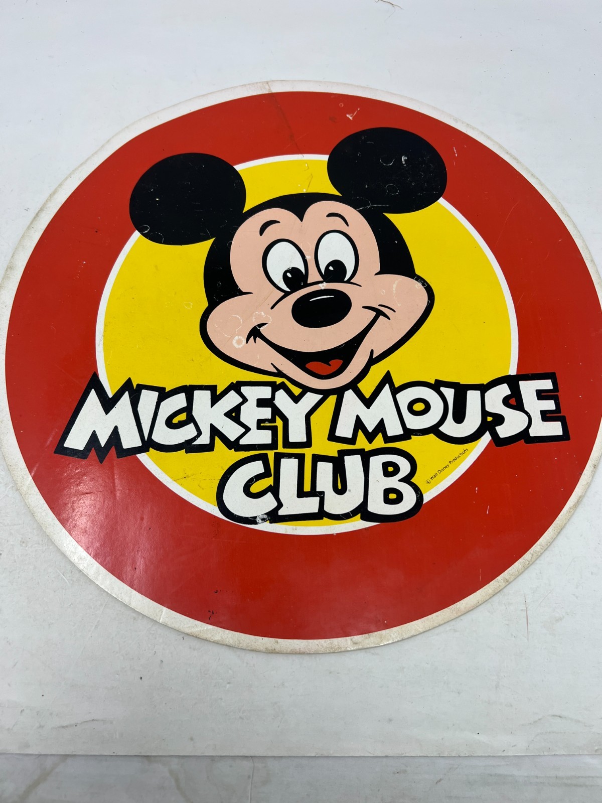 Vintage Mickey Mouse Club Round Footstool Walt Disney Collectible Childs Kids