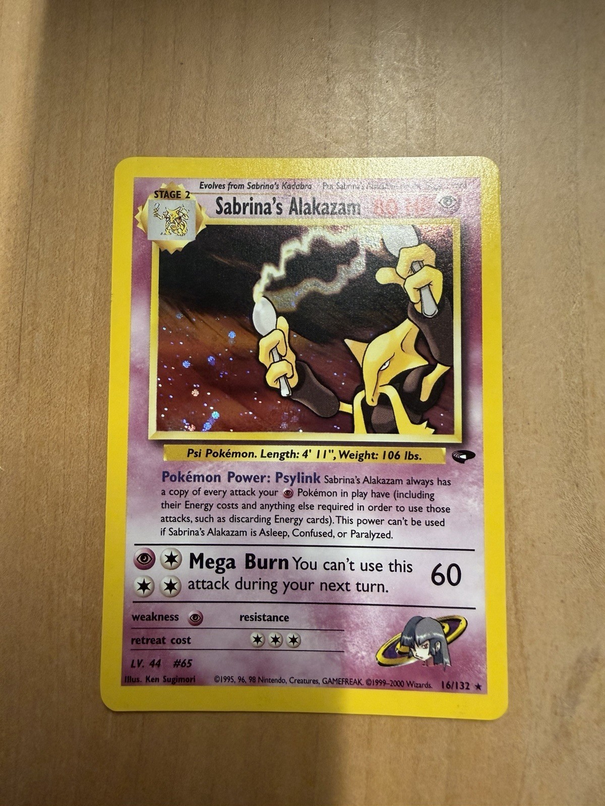 Pokemon Sabrina's Alakazam 16/132 Gym Heroes Holo ENG