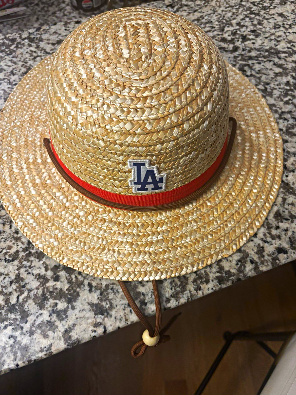 ONE PIECE Los Angeles Dodgers MLB Beige Straw Hat Red Band LA Patch