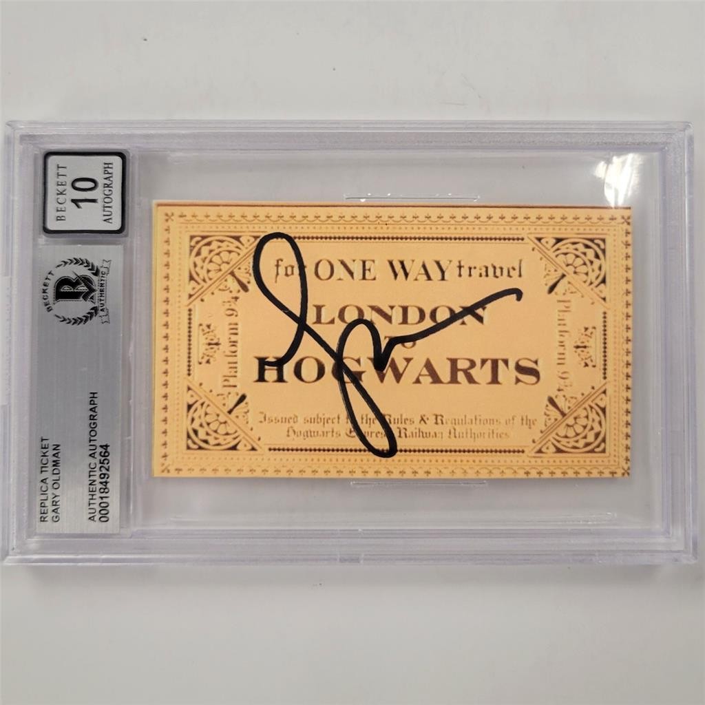 Gary Oldman signed Hogwarts Express Ticket Prop Sirius Black Beckett BAS 10 Auto
