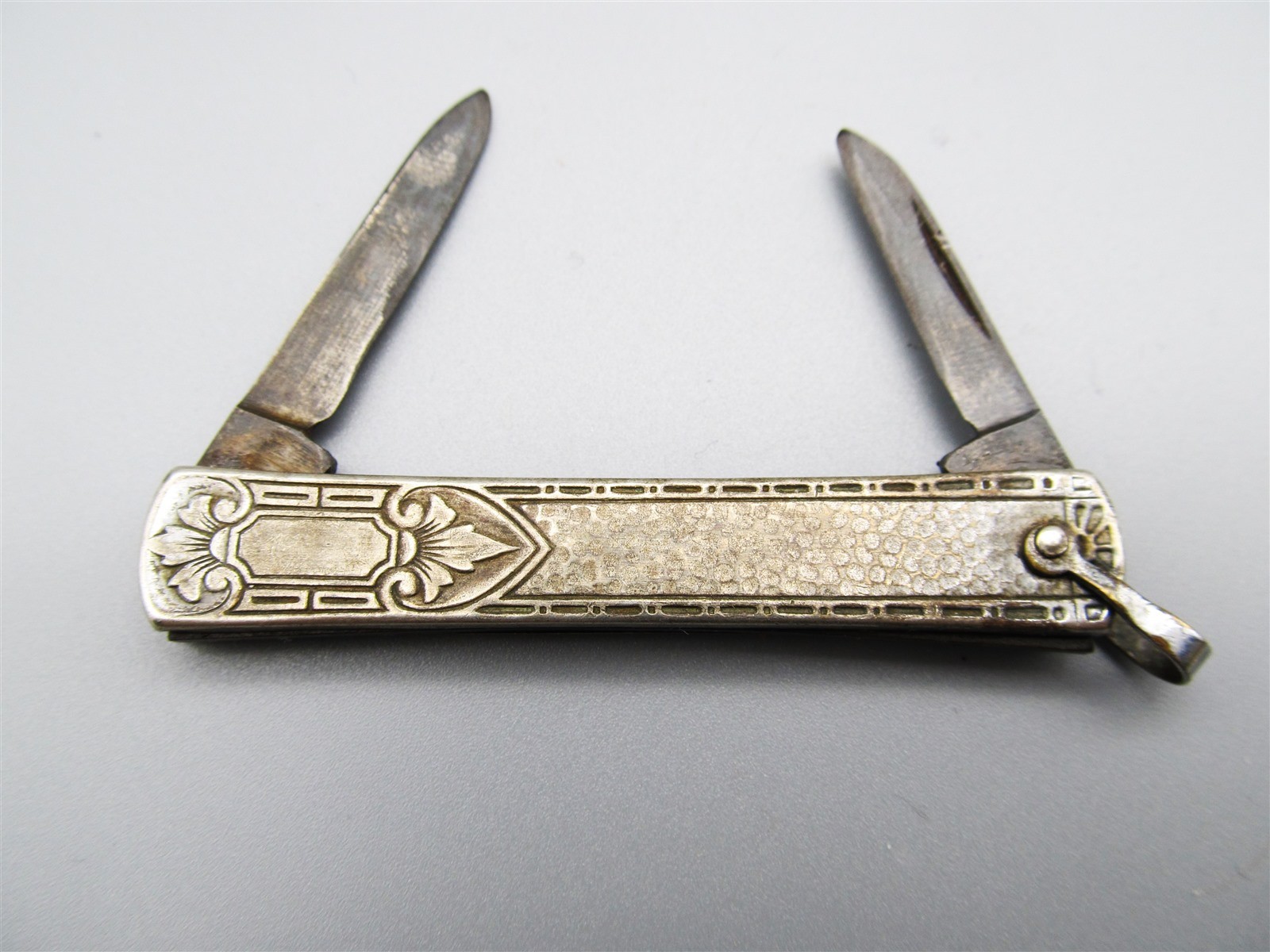 Vintage 1800s silver folding fruit knife