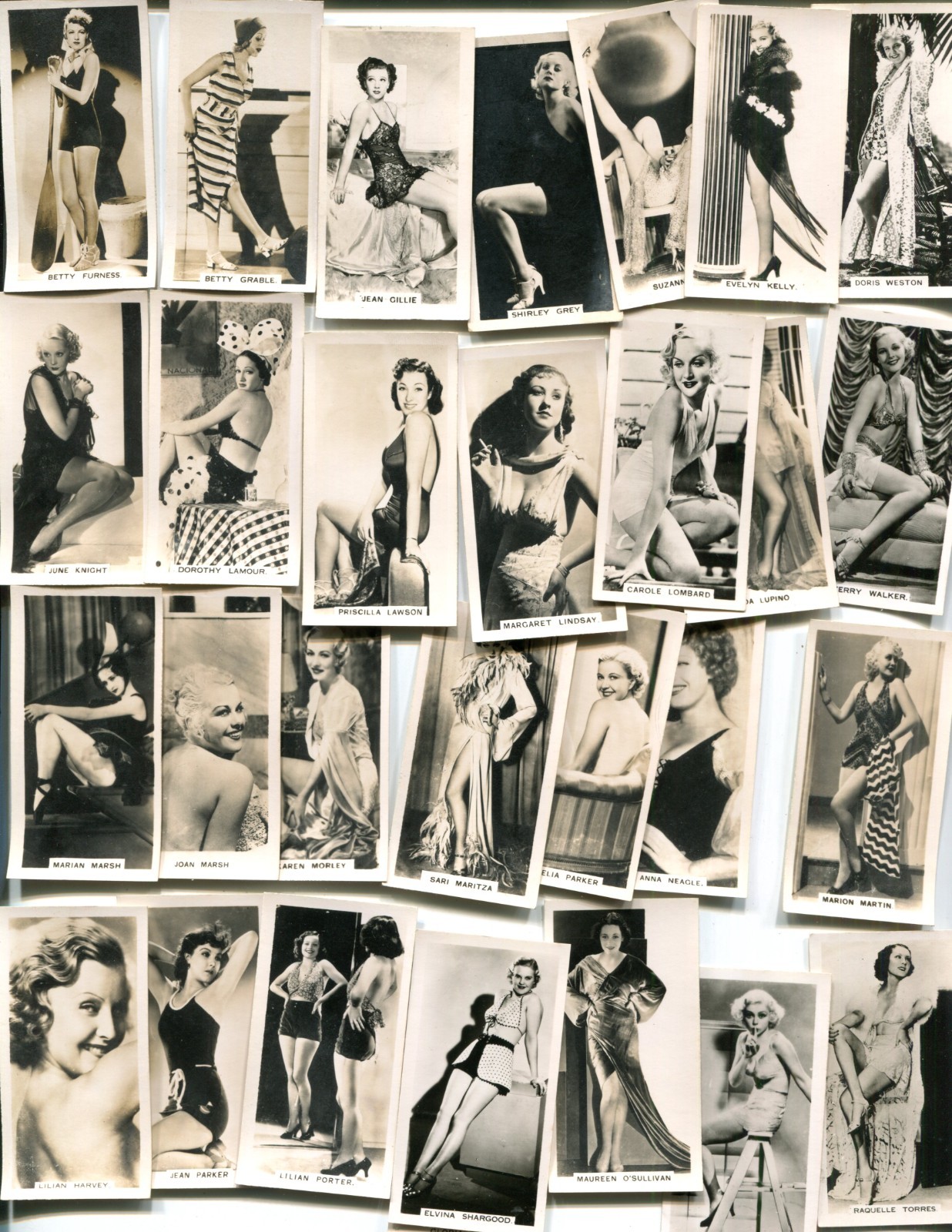 1938 CARRERAS LTD. FILM STARS 2ND SERIES 54 DIFFERENT TOBACCO CARD SET