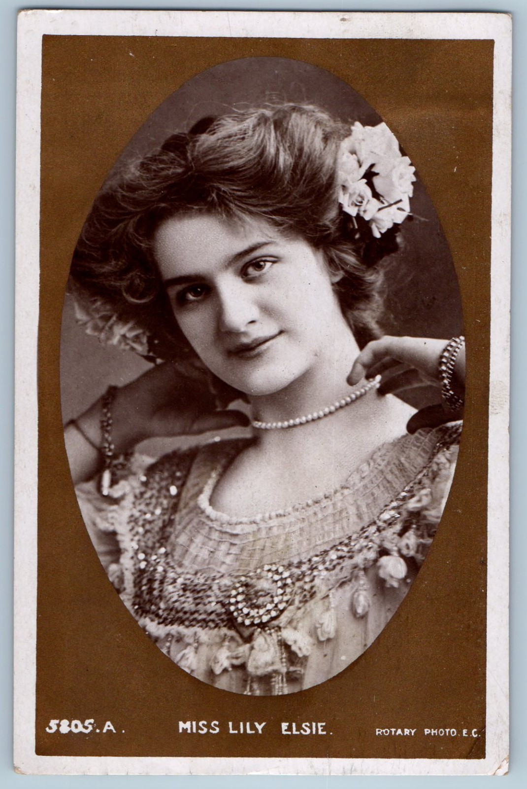 c1910's Miss Lily Elsie Pretty Stage Actress Portrait Studio RPPC Photo Postcard