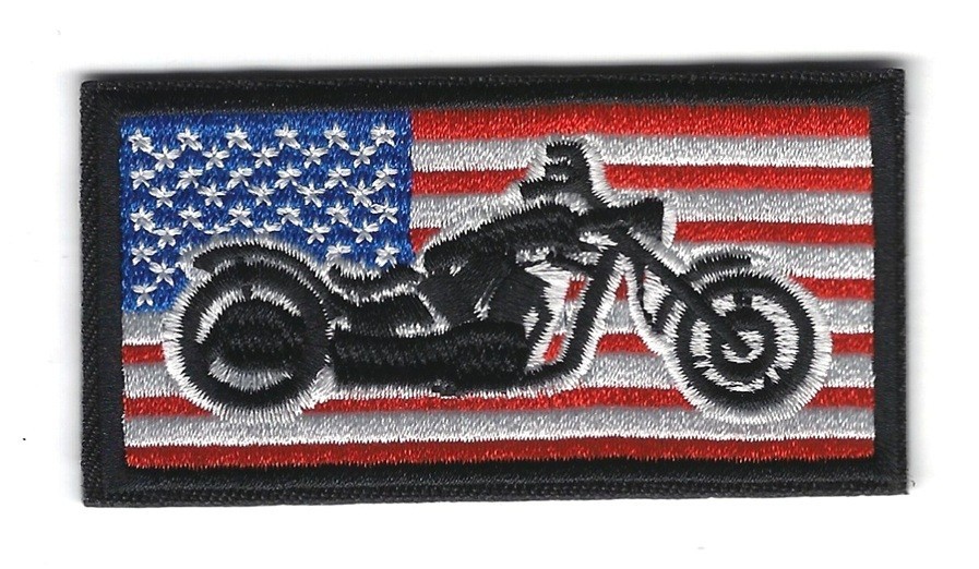 American Flag Harley Davidson Chopper Motorcycle Iron On Patch 3\