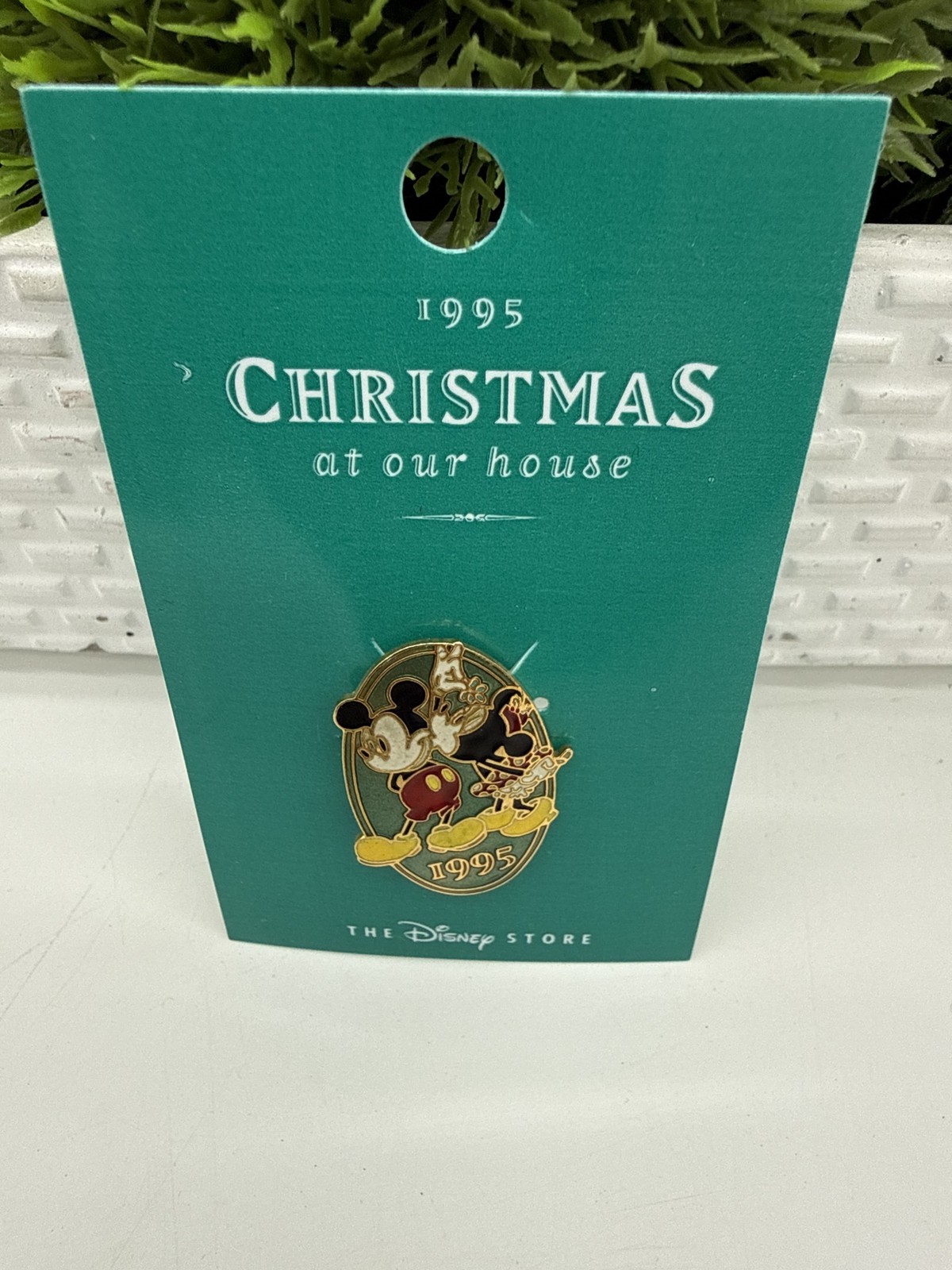 Vintage 1995 Disney Store Christmas at Our House Mickey Minnie Pin